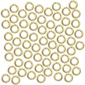 22K Gold Plated Open Jump Rings 4mm 20 Gauge 22k Gold Plated (100 pcs)