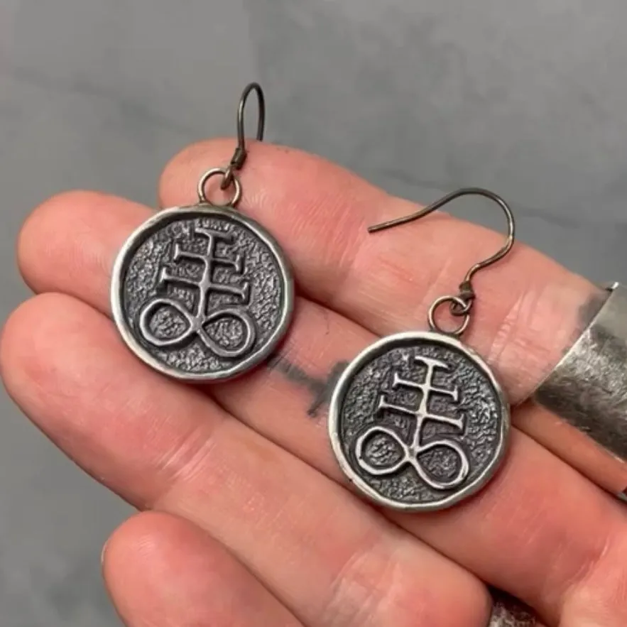 925 Leviathan Cross Earrings RTST