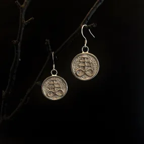 925 Leviathan Cross Earrings RTST