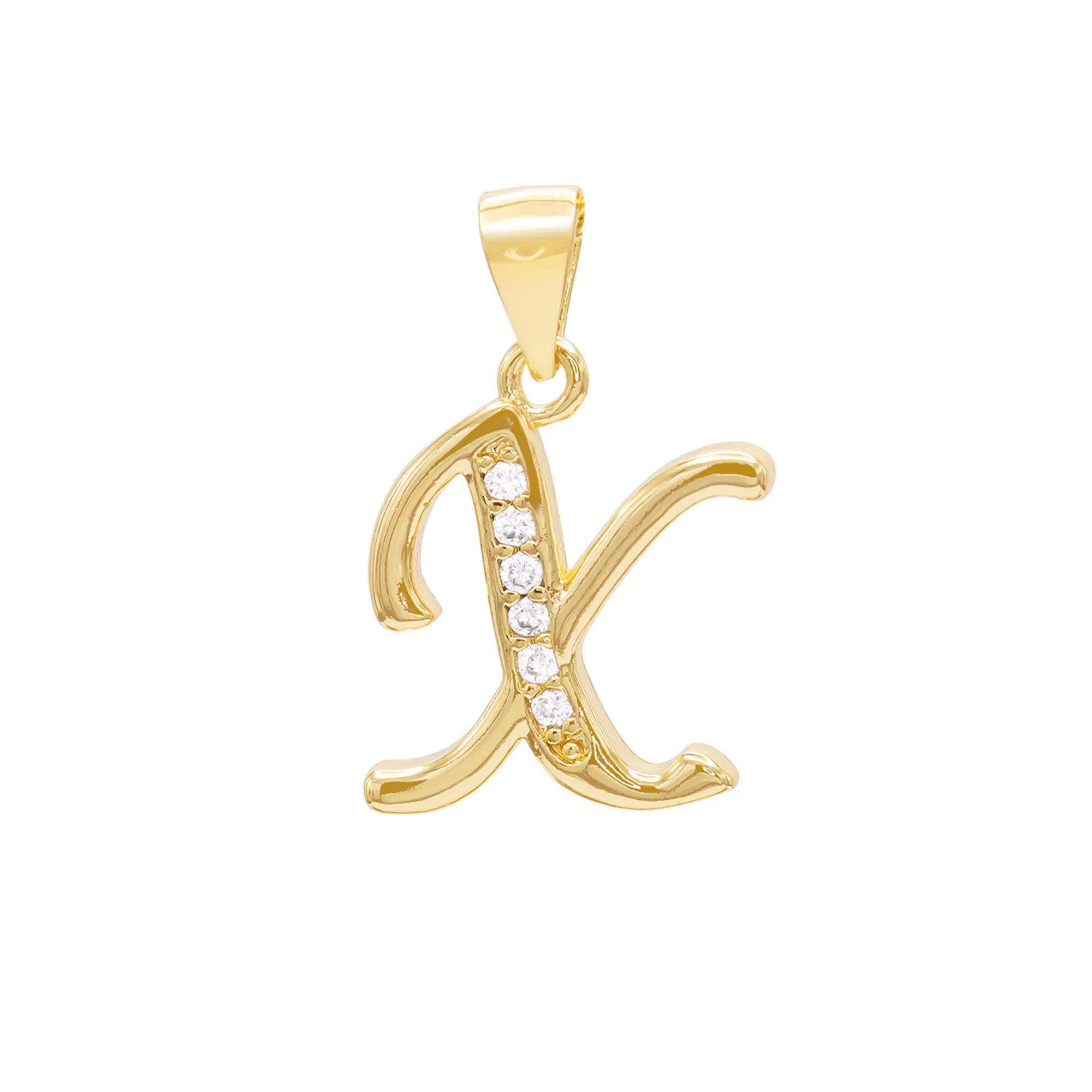 A-Z Letter CZ Pendant 14K Gold Filled Curb Anklet Set 10" Women Jewelry