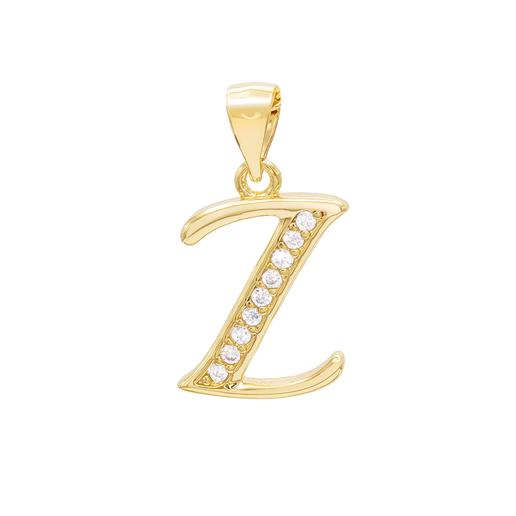 A-Z Letter CZ Pendant 14K Gold Filled Curb Anklet Set 10" Women Jewelry