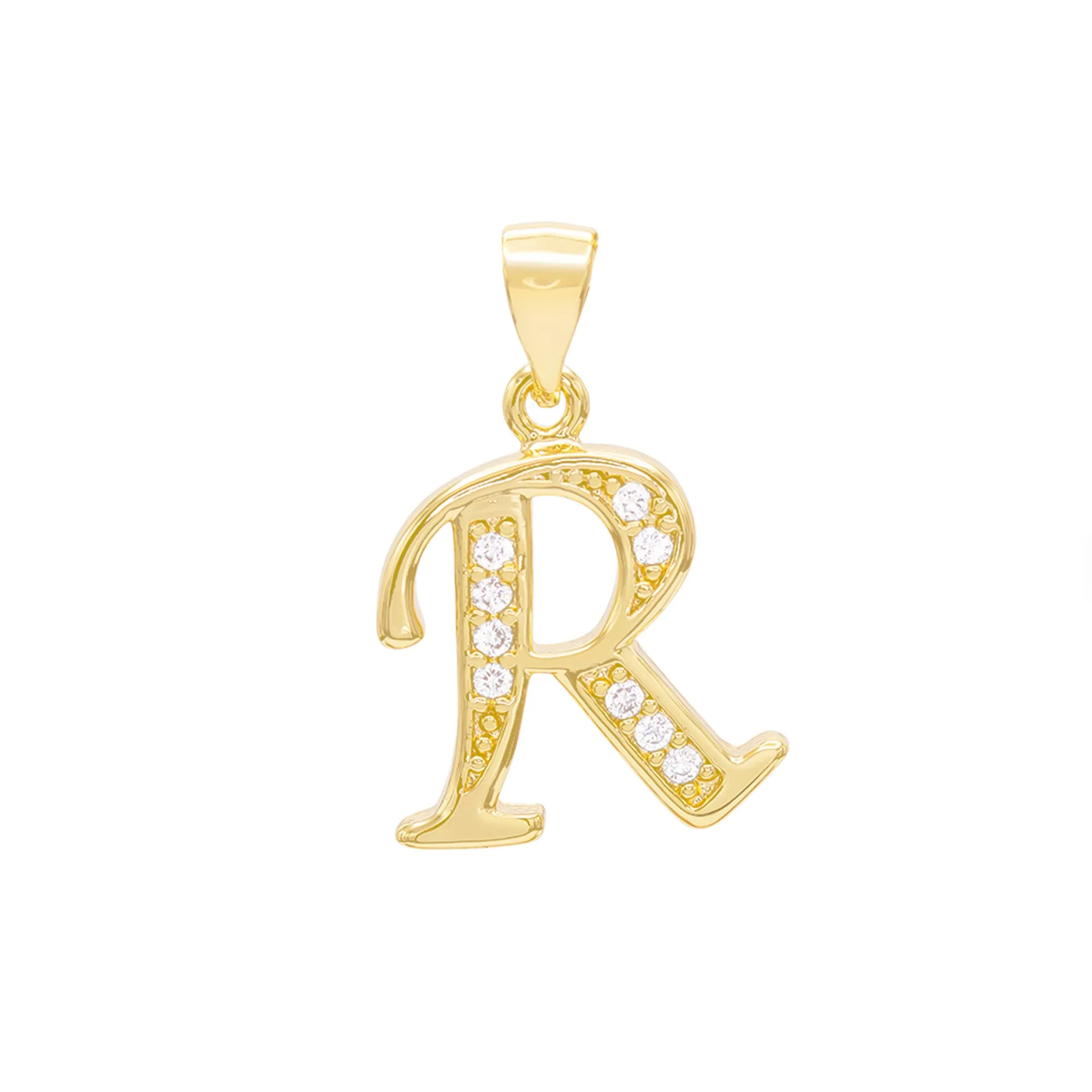 A-Z Letter CZ Pendant 14K Gold Filled Curb Anklet Set 10" Women Jewelry