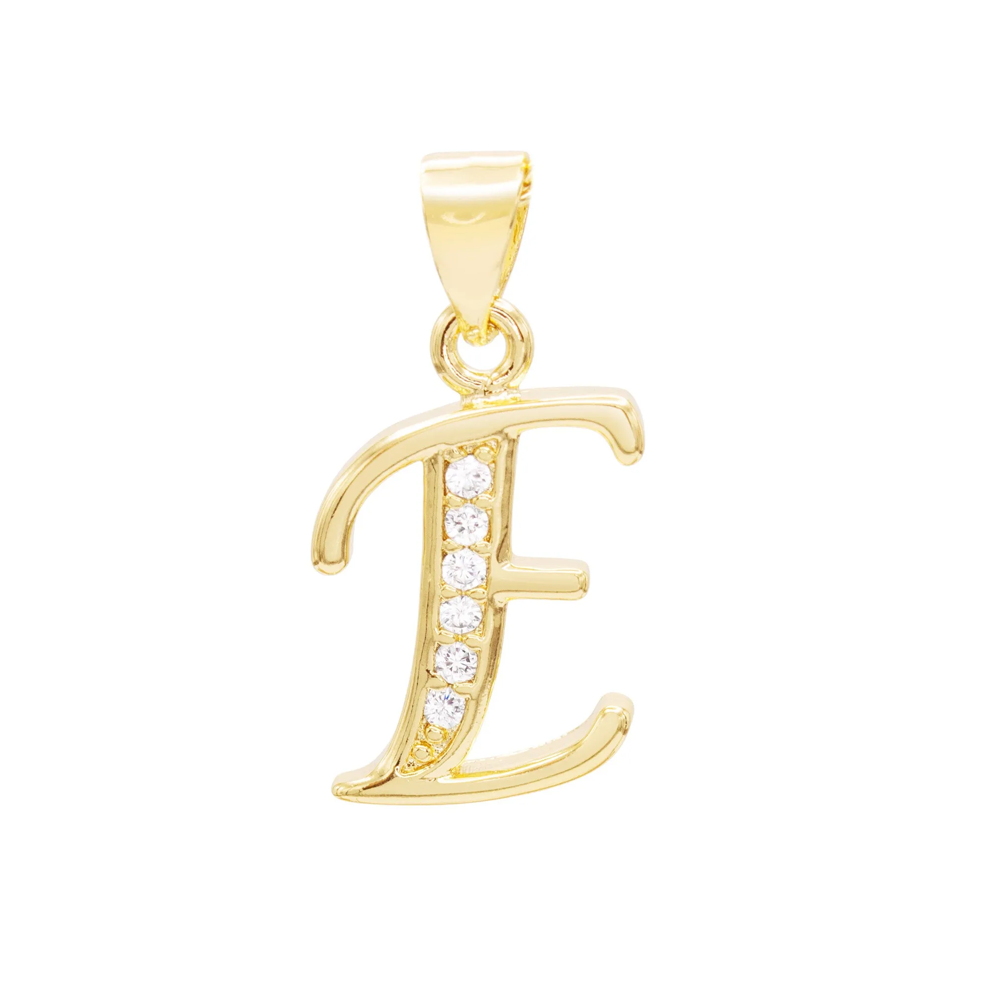 A-Z Letter CZ Pendant 14K Gold Filled Curb Anklet Set 10" Women Jewelry