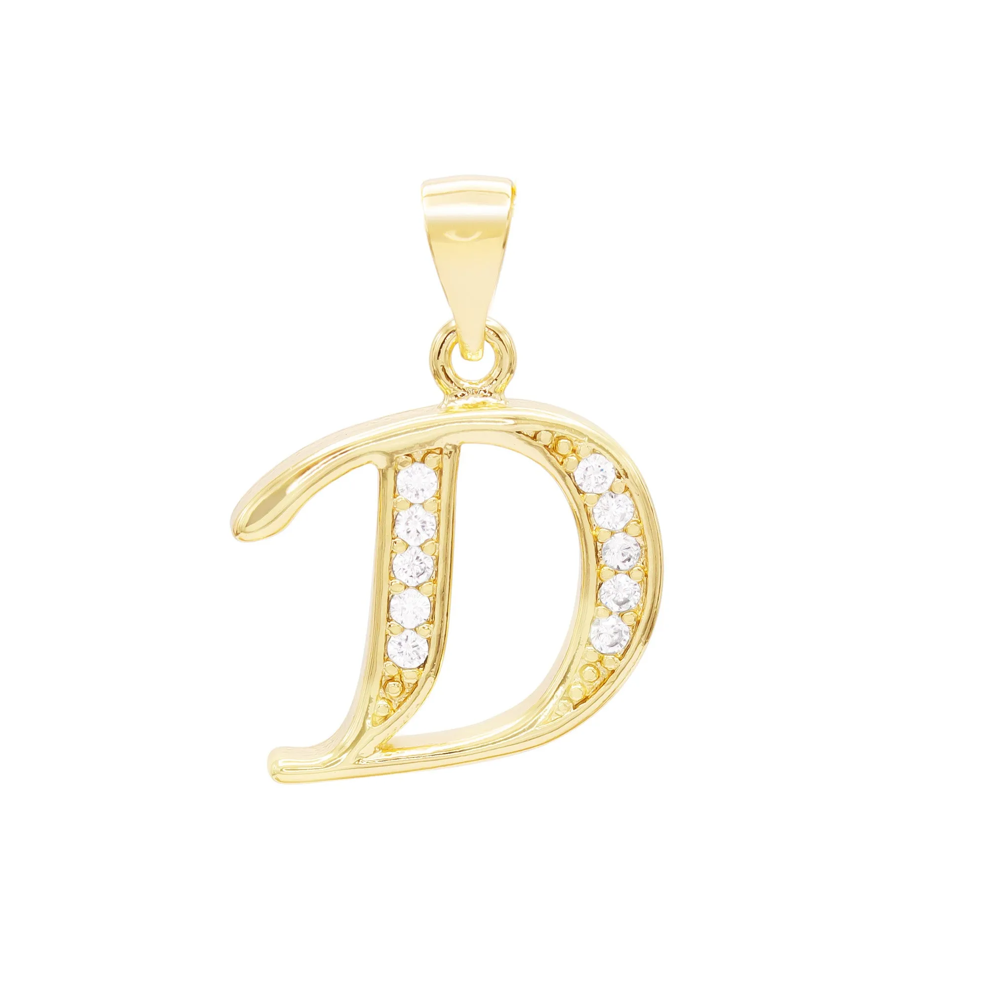 A-Z Letter CZ Pendant 14K Gold Filled Curb Anklet Set 10" Women Jewelry
