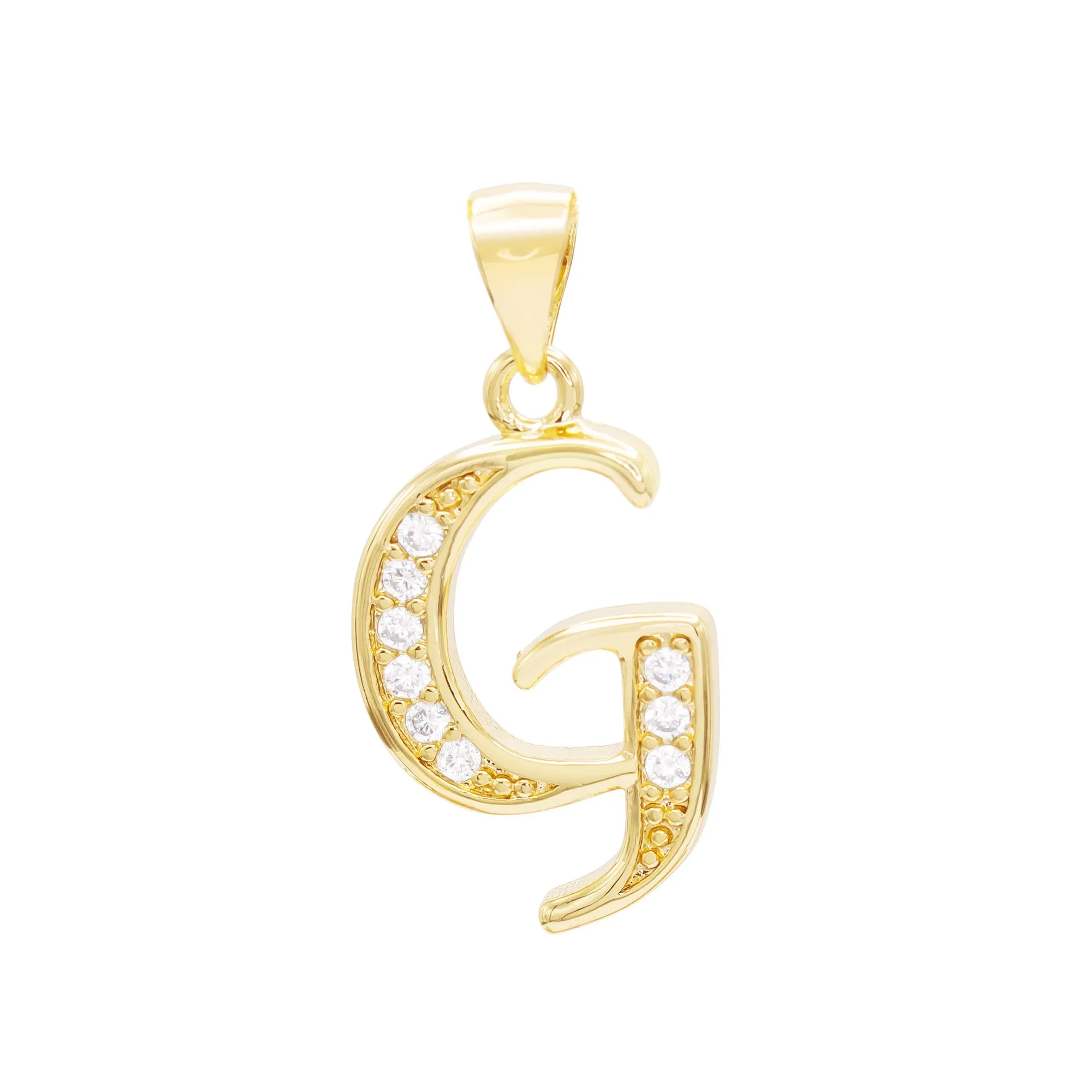 A-Z Letter CZ Pendant 14K Gold Filled Curb Anklet Set 10" Women Jewelry
