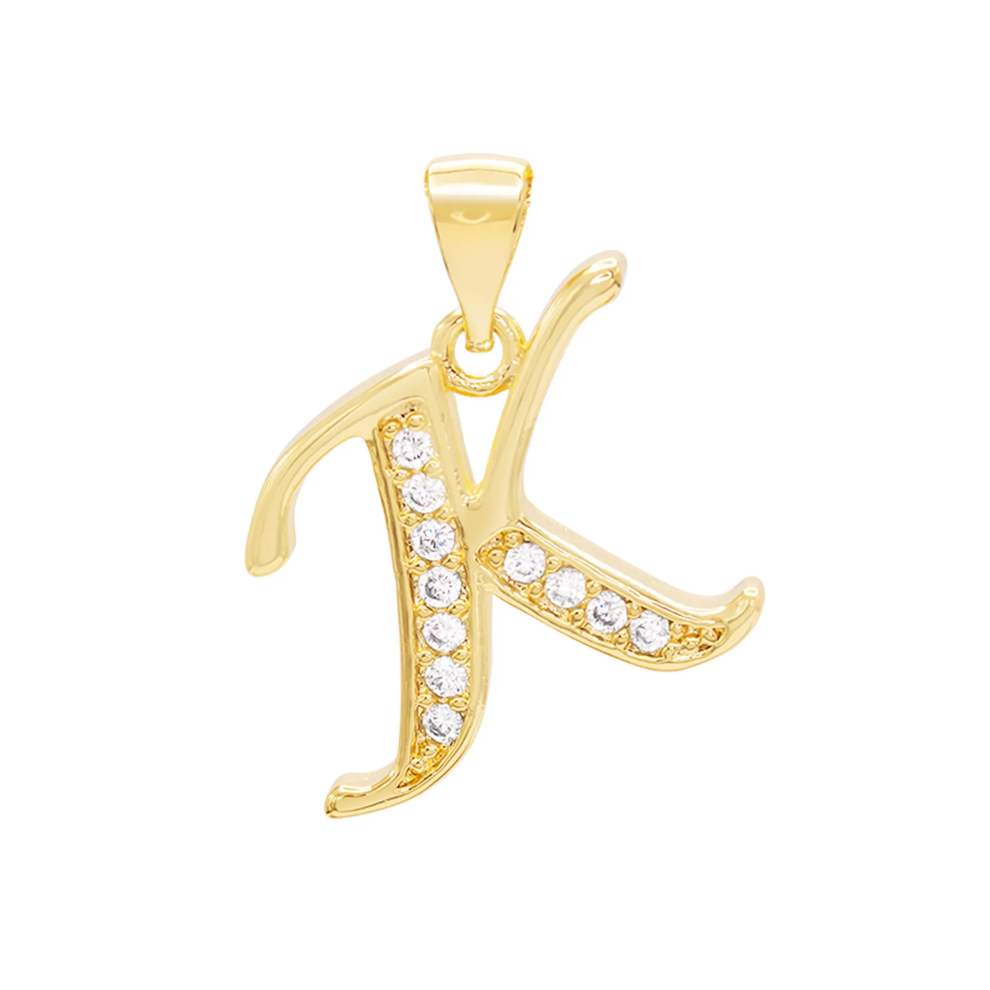 A-Z Letter CZ Pendant 14K Gold Filled Curb Anklet Set 10" Women Jewelry
