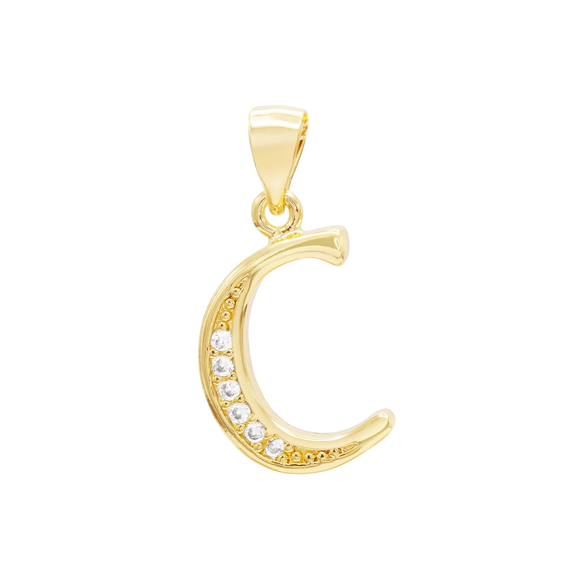 A-Z Letter CZ Pendant 14K Gold Filled Curb Anklet Set 10" Women Jewelry