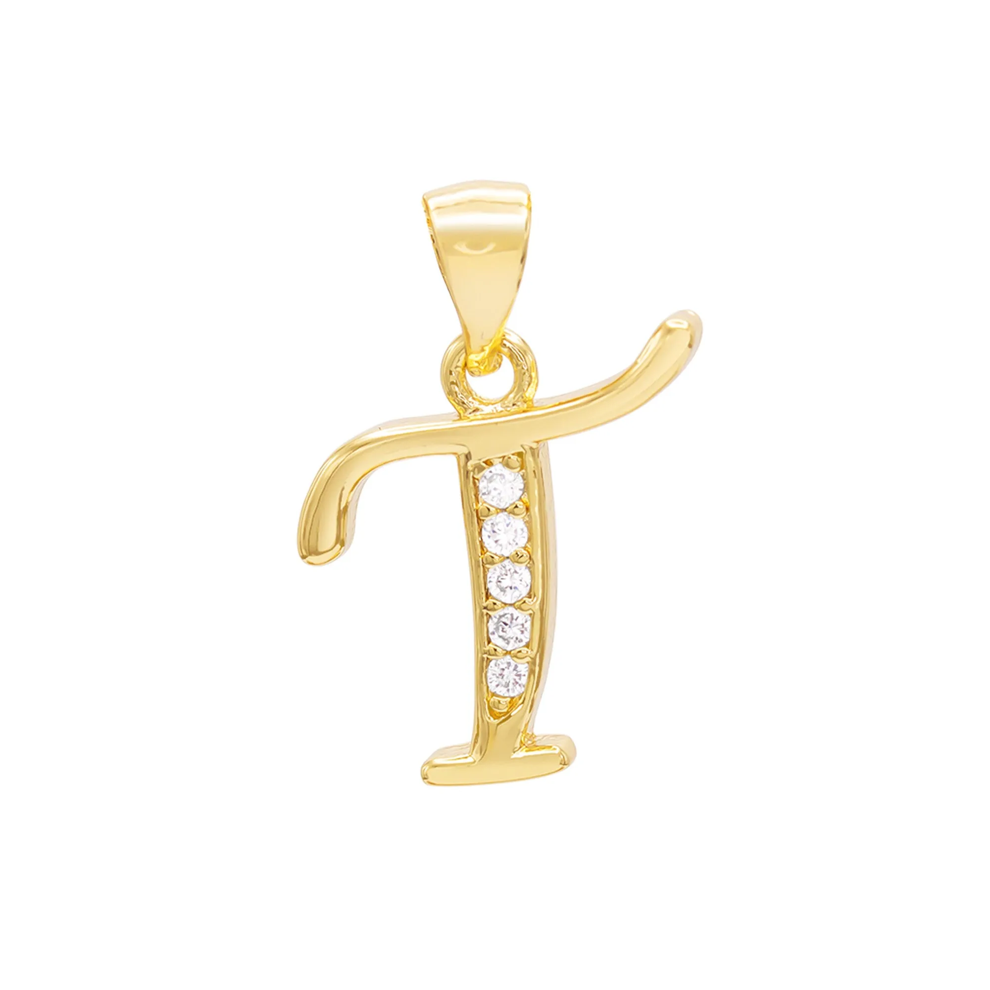 A-Z Letter CZ Pendant 14K Gold Filled Curb Anklet Set 10" Women Jewelry