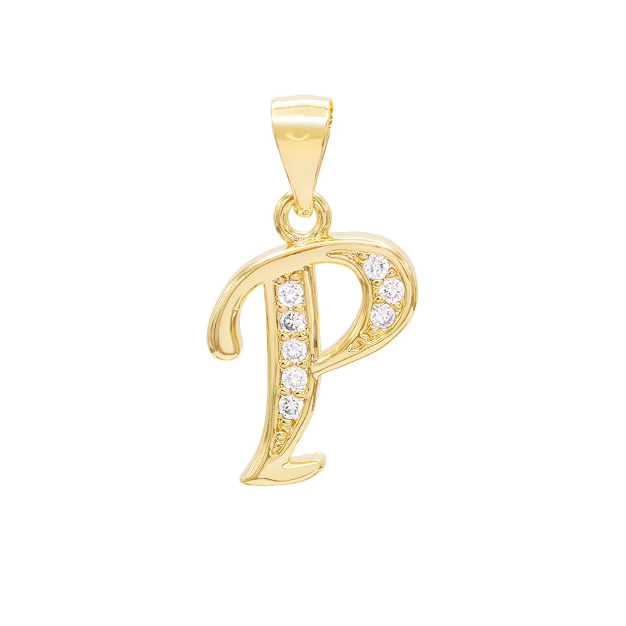 A-Z Letter CZ Pendant 14K Gold Filled Curb Anklet Set 10" Women Jewelry
