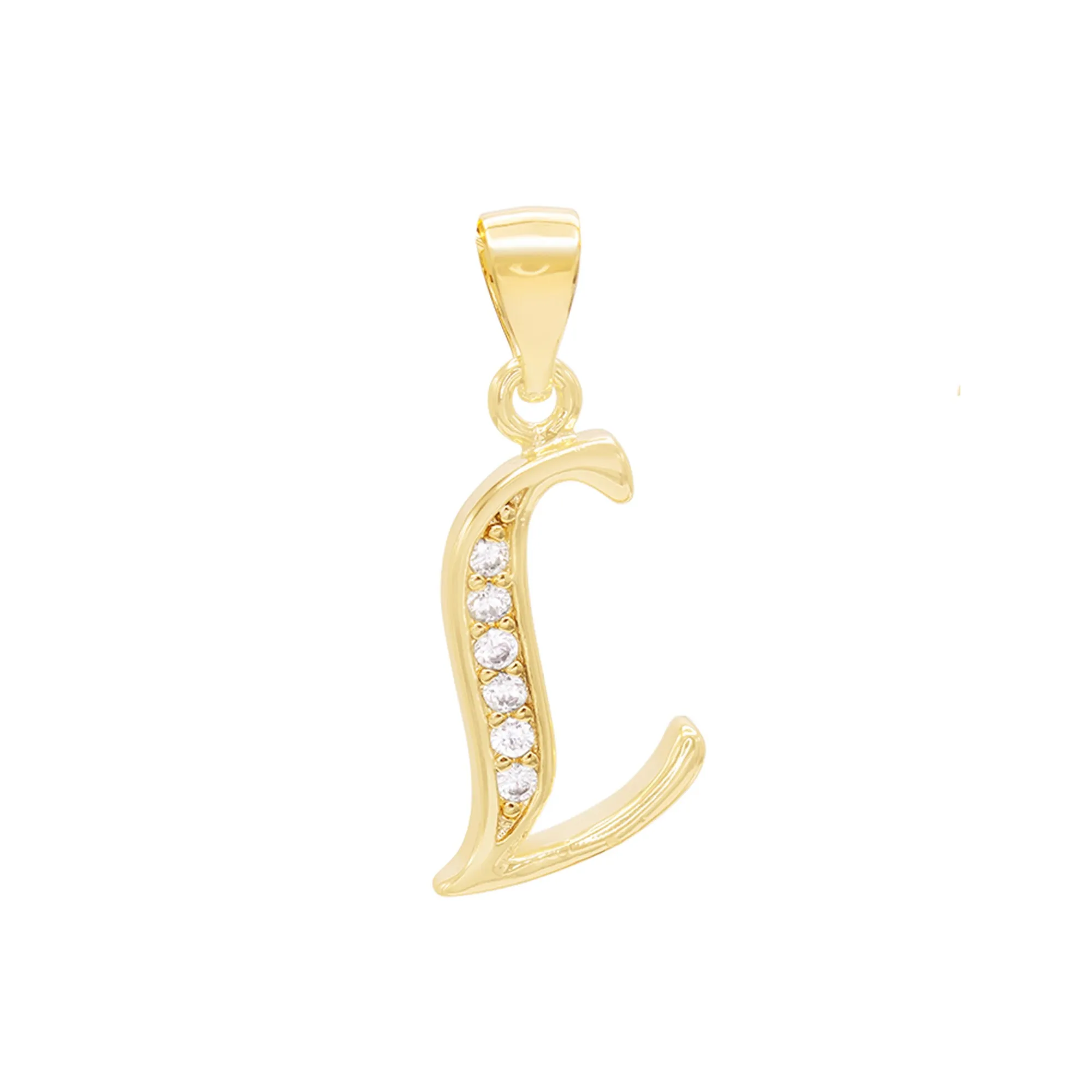 A-Z Letter CZ Pendant 14K Gold Filled Curb Anklet Set 10" Women Jewelry