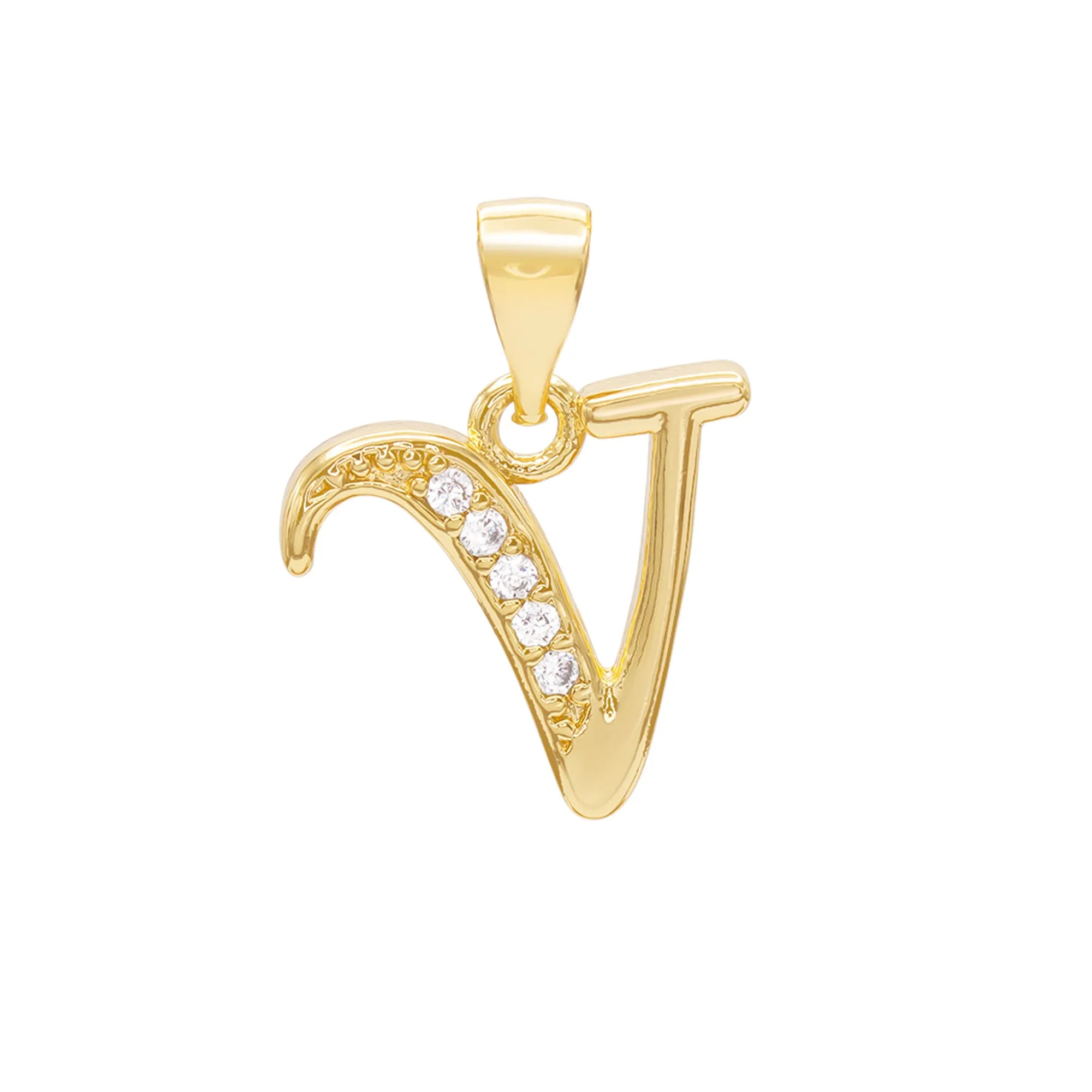 A-Z Letter CZ Pendant 14K Gold Filled Curb Anklet Set 10" Women Jewelry