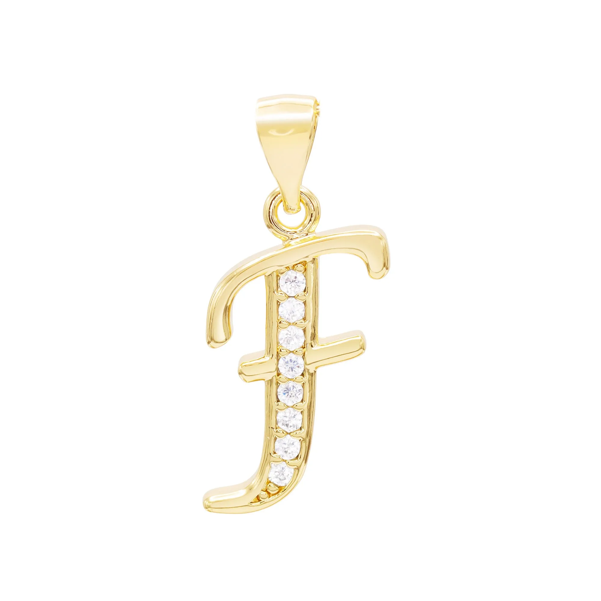 A-Z Letter CZ Pendant 14K Gold Filled Curb Anklet Set 10" Women Jewelry