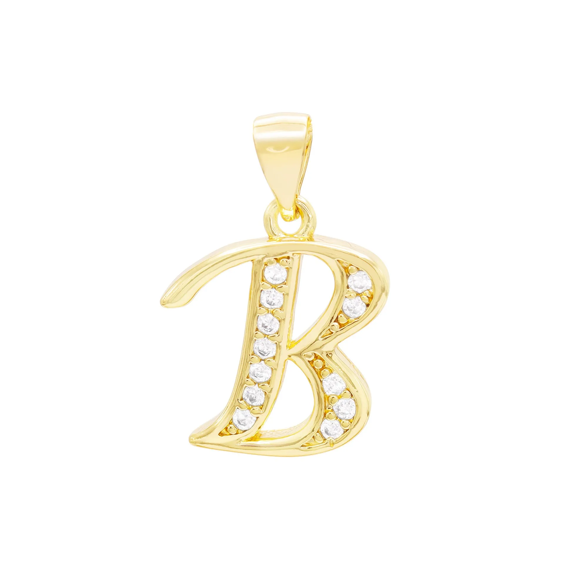 A-Z Letter CZ Pendant 14K Gold Filled Curb Anklet Set 10" Women Jewelry