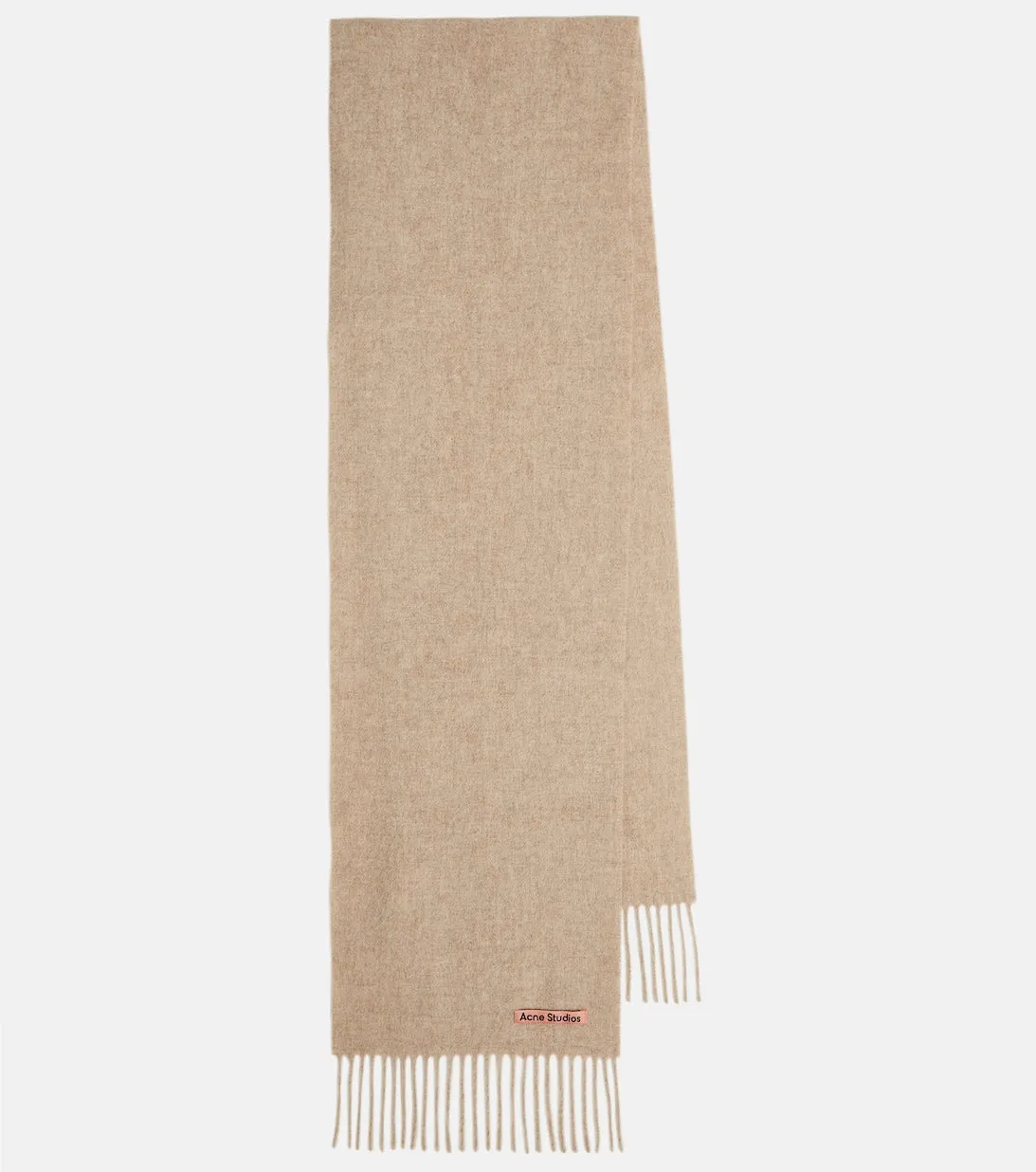 Acne Studios fringed wool scarf, beige