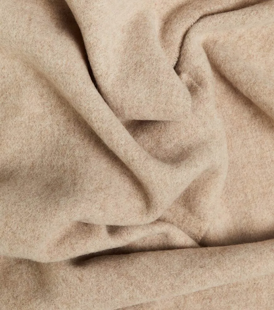 Acne Studios fringed wool scarf, beige