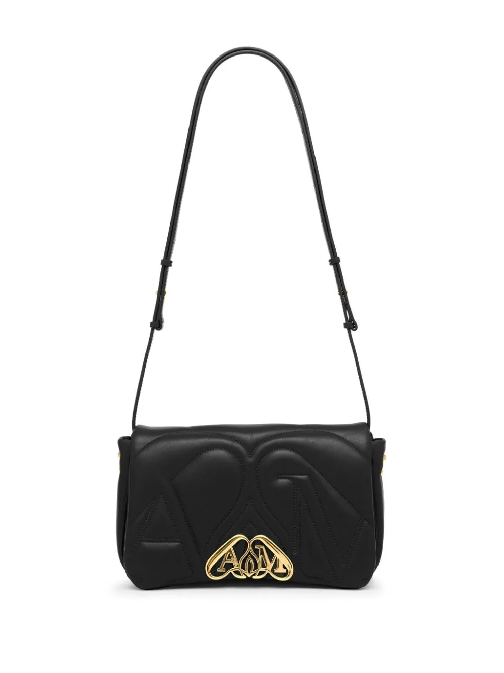 Alexander Mcqueen Women Seal Logo Small Leather Crossbody Bag