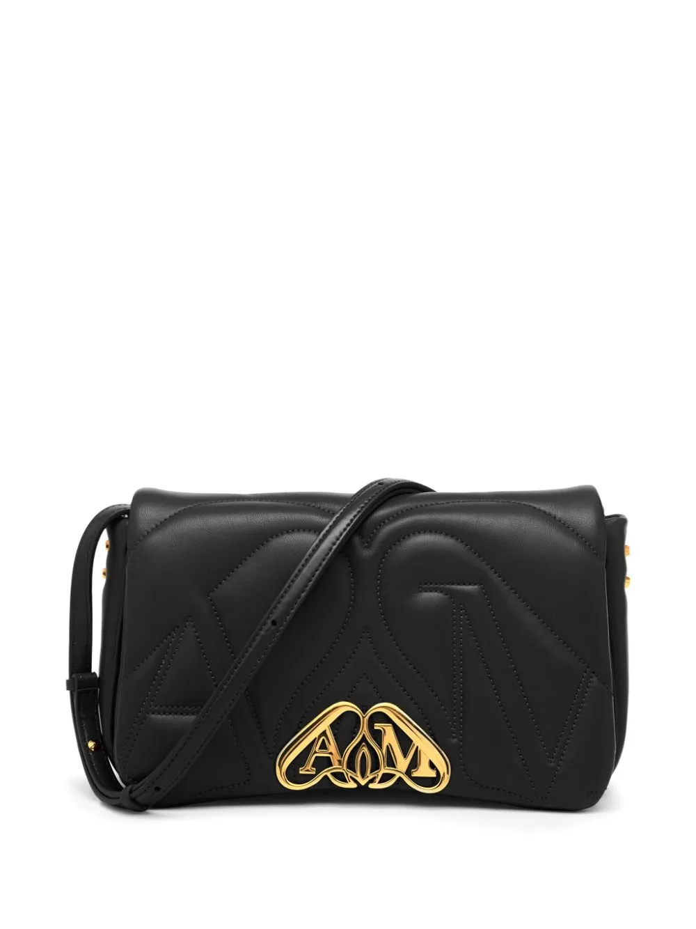 Alexander Mcqueen Women Seal Logo Small Leather Crossbody Bag