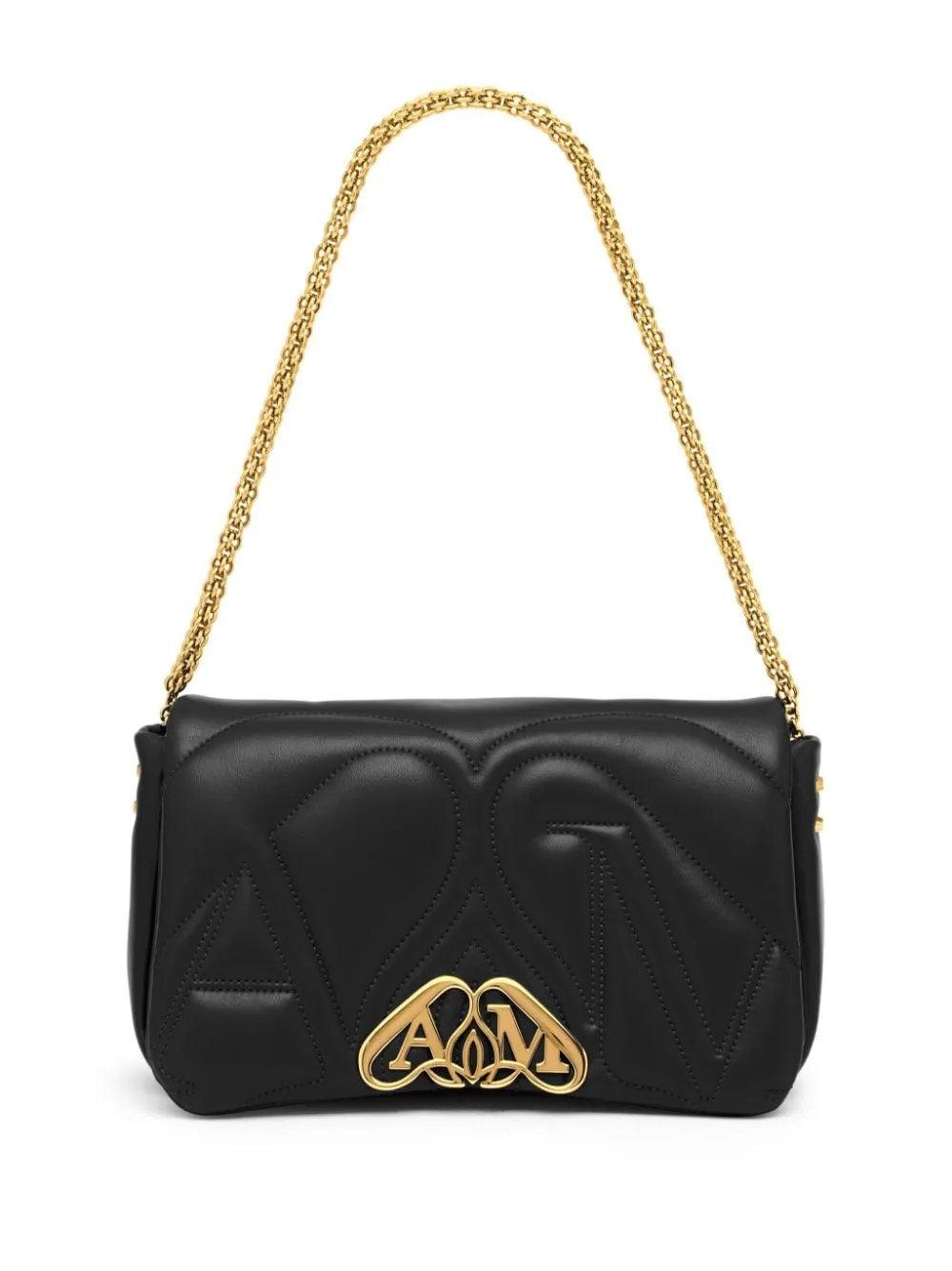 Alexander Mcqueen Women Seal Logo Small Leather Crossbody Bag