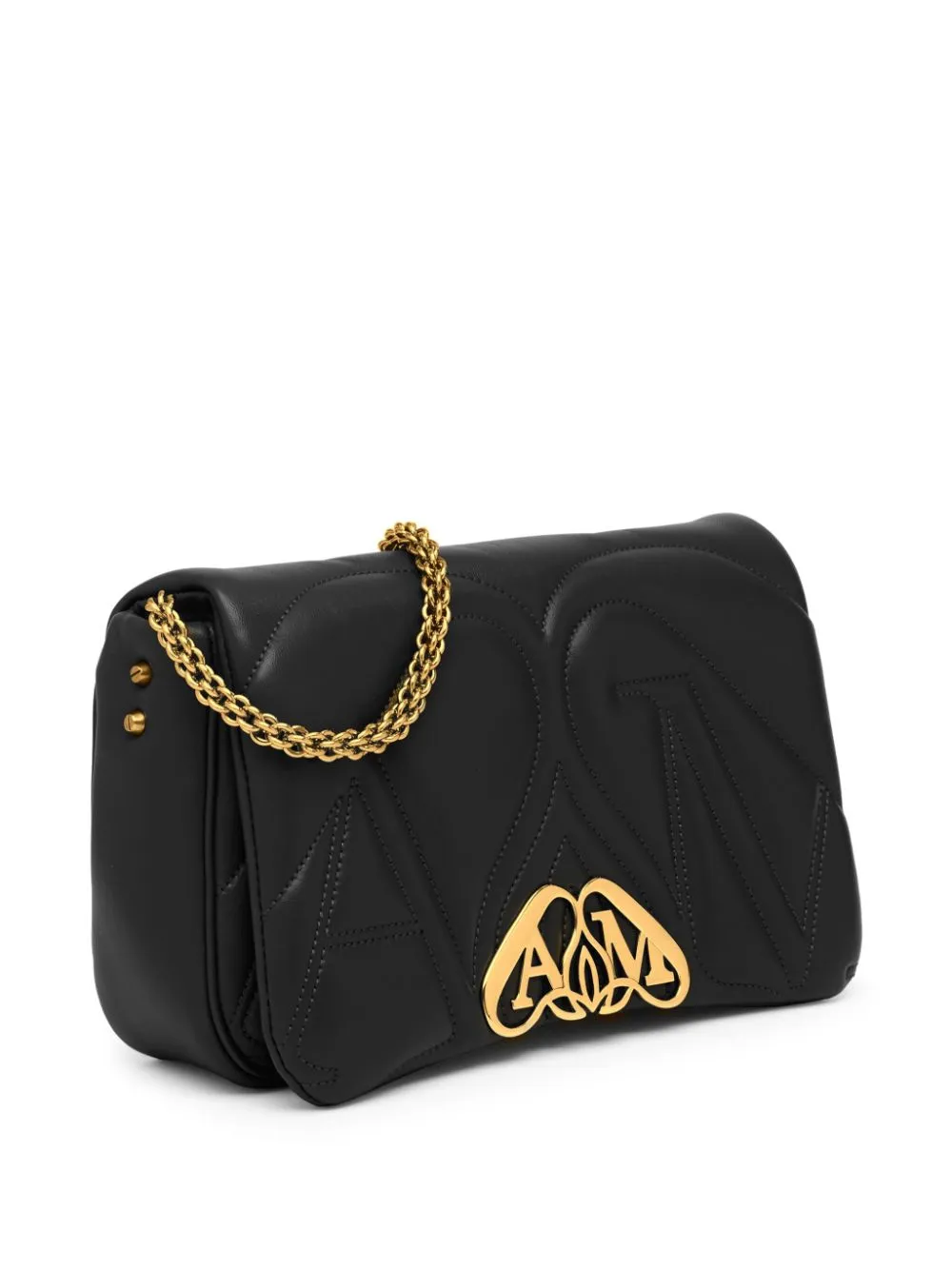 Alexander Mcqueen Women Seal Logo Small Leather Crossbody Bag
