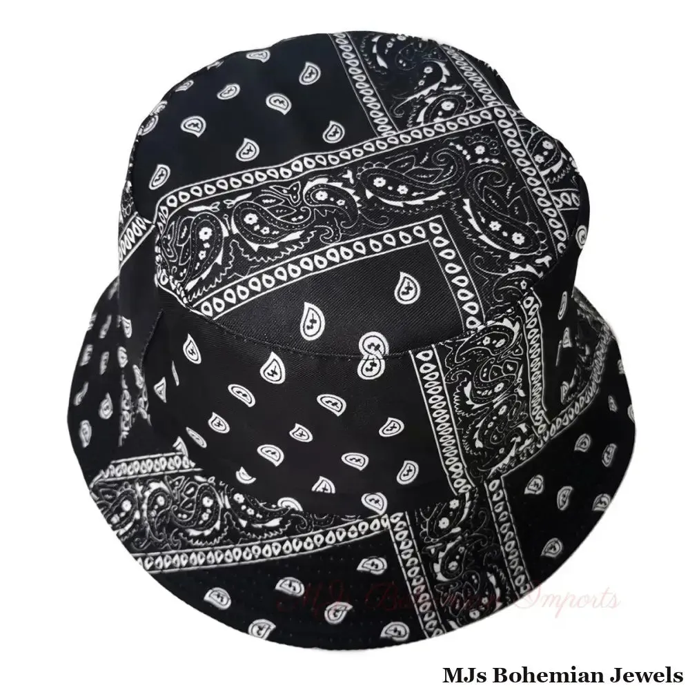 Black Bandana Reversible Bucket Hat