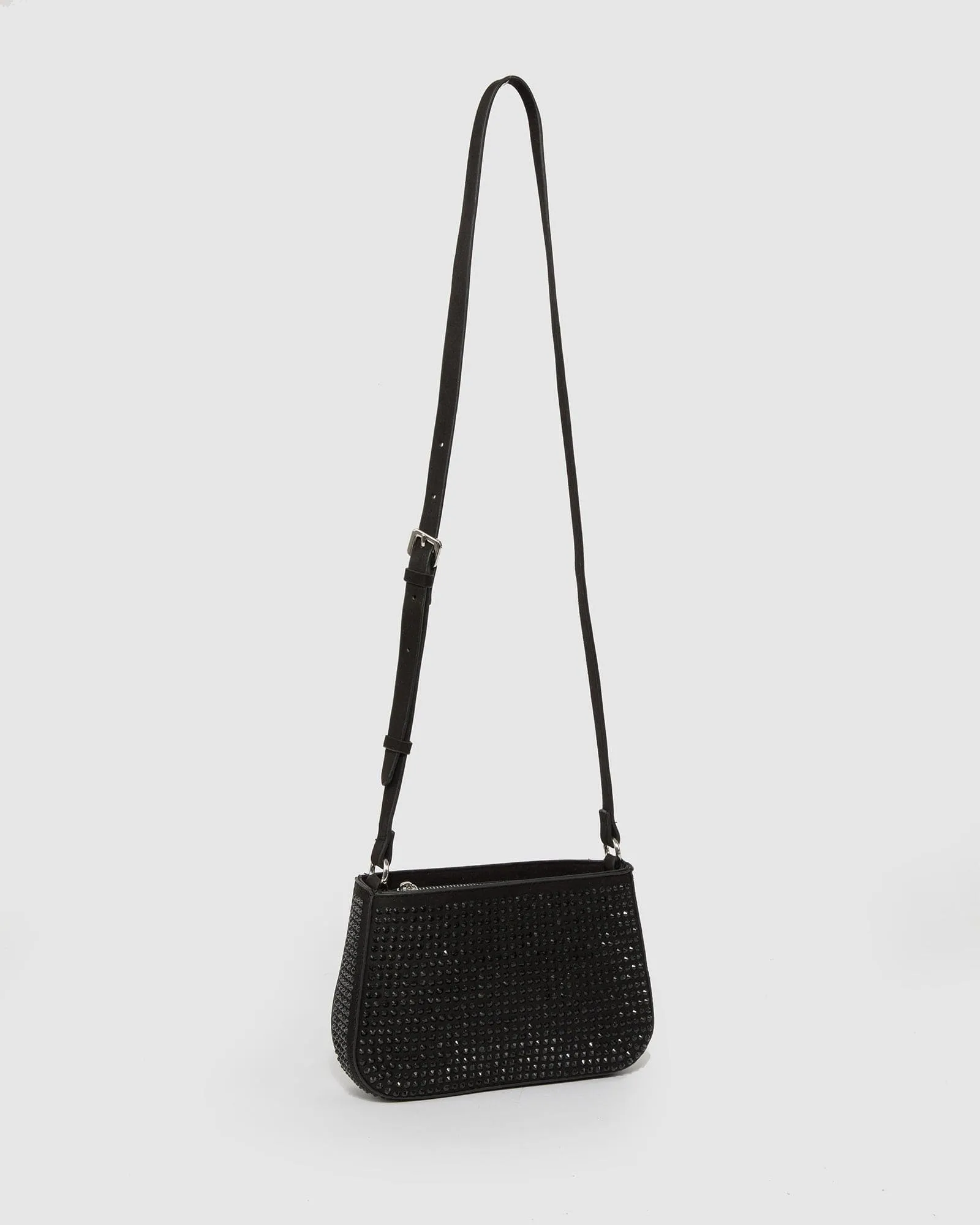 Black Camila Crystal Shoulder Bag