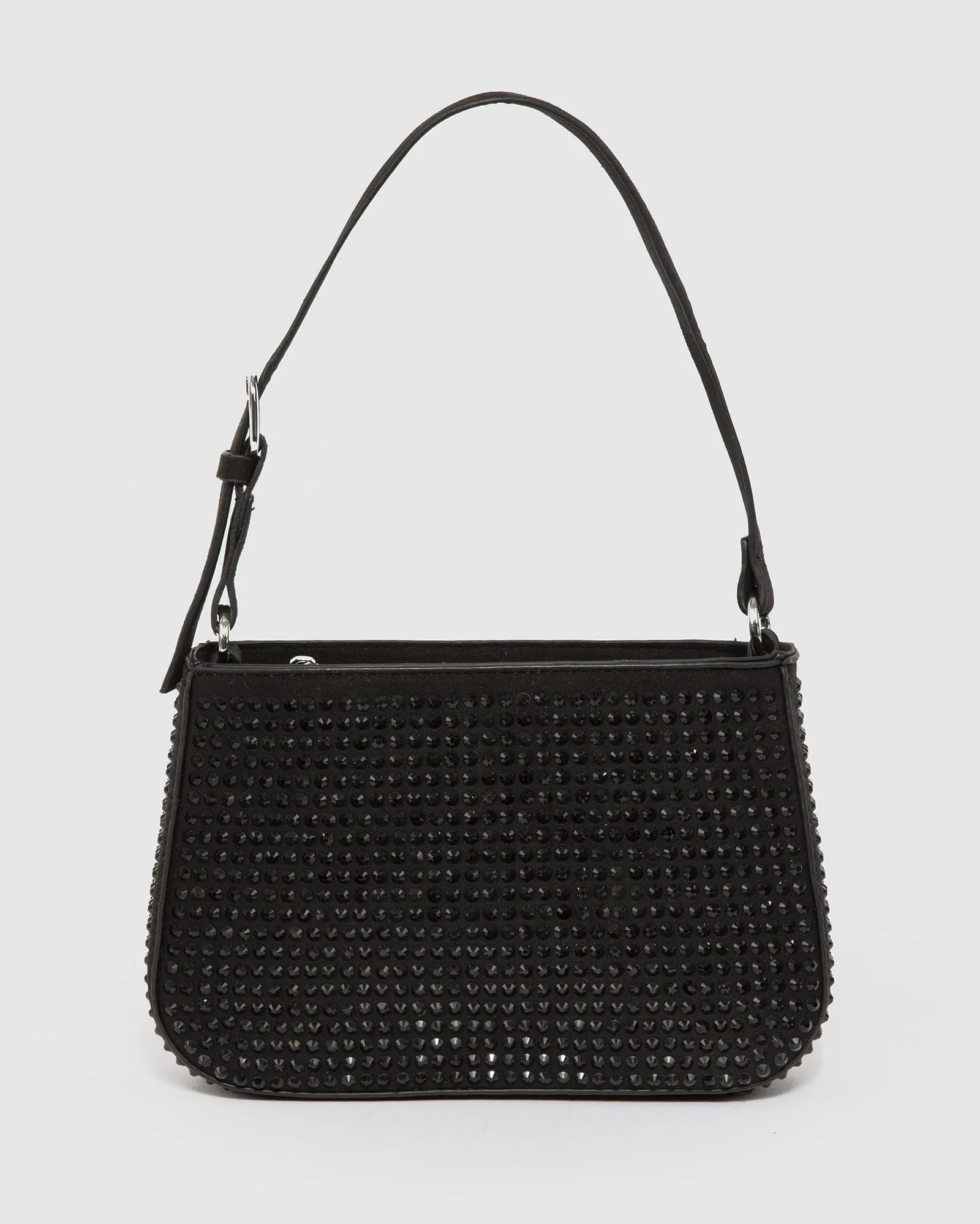 Black Camila Crystal Shoulder Bag