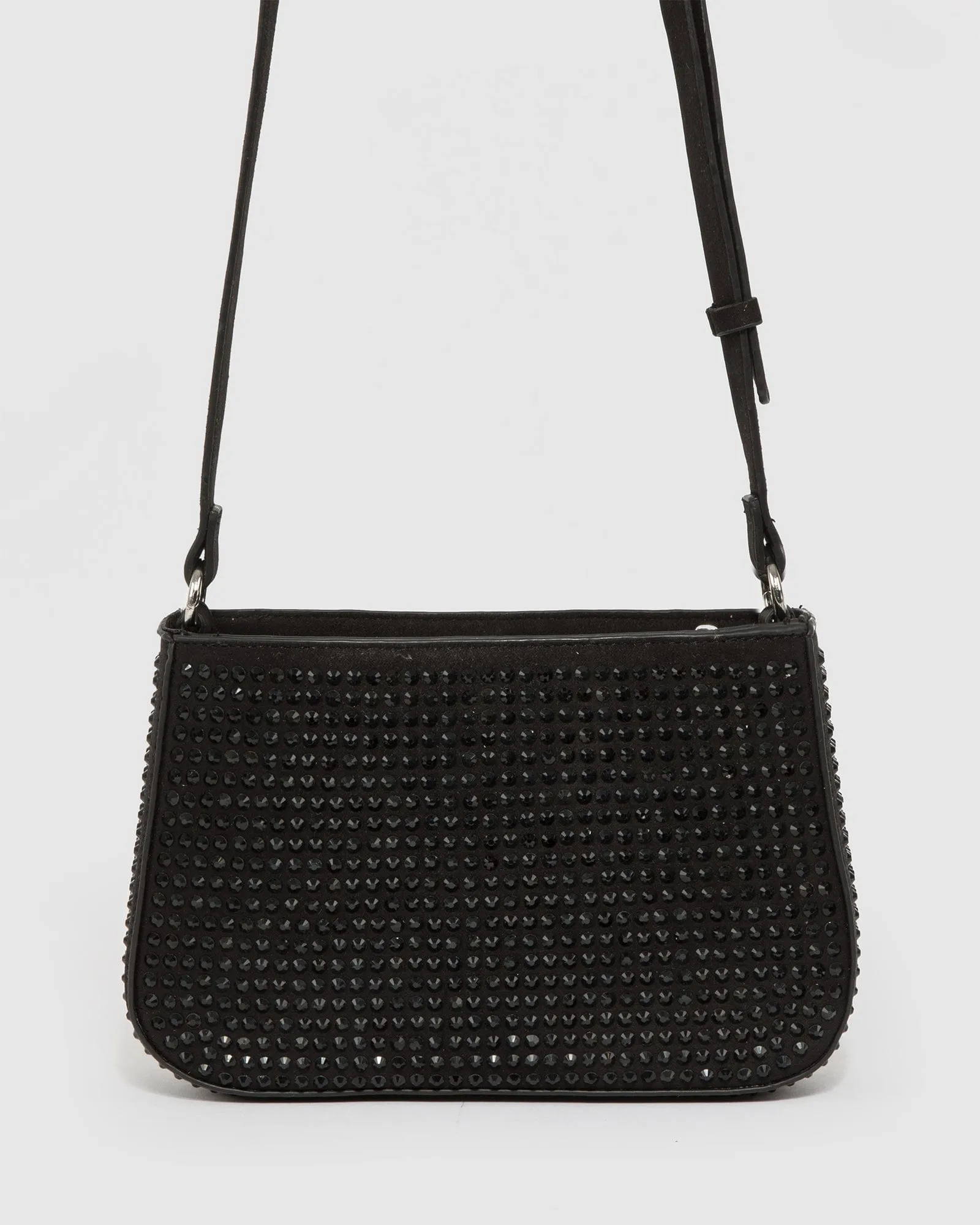 Black Camila Crystal Shoulder Bag