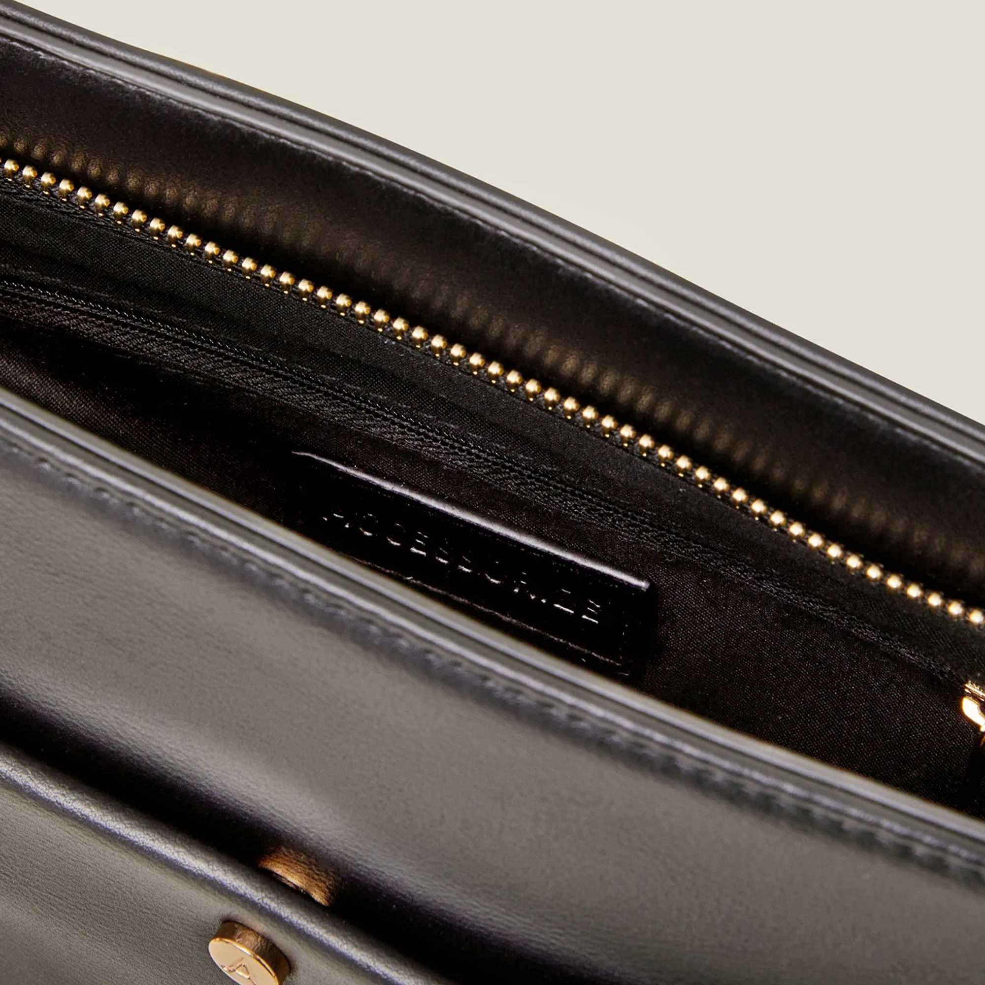 Black Faux Leather Small Front Pocket Sling Bag