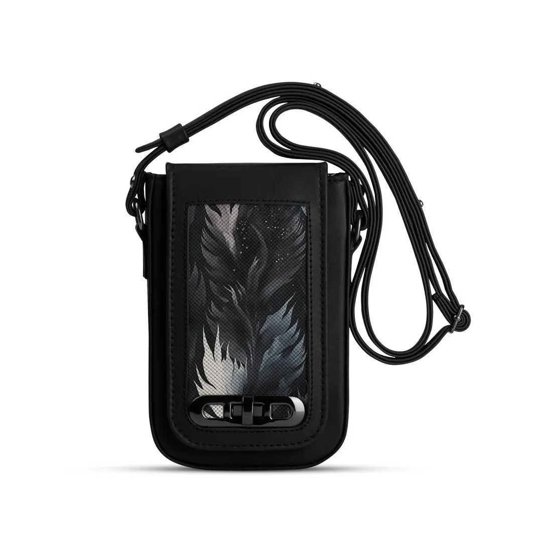 Black Tagged Crossbag Mixed Leaf