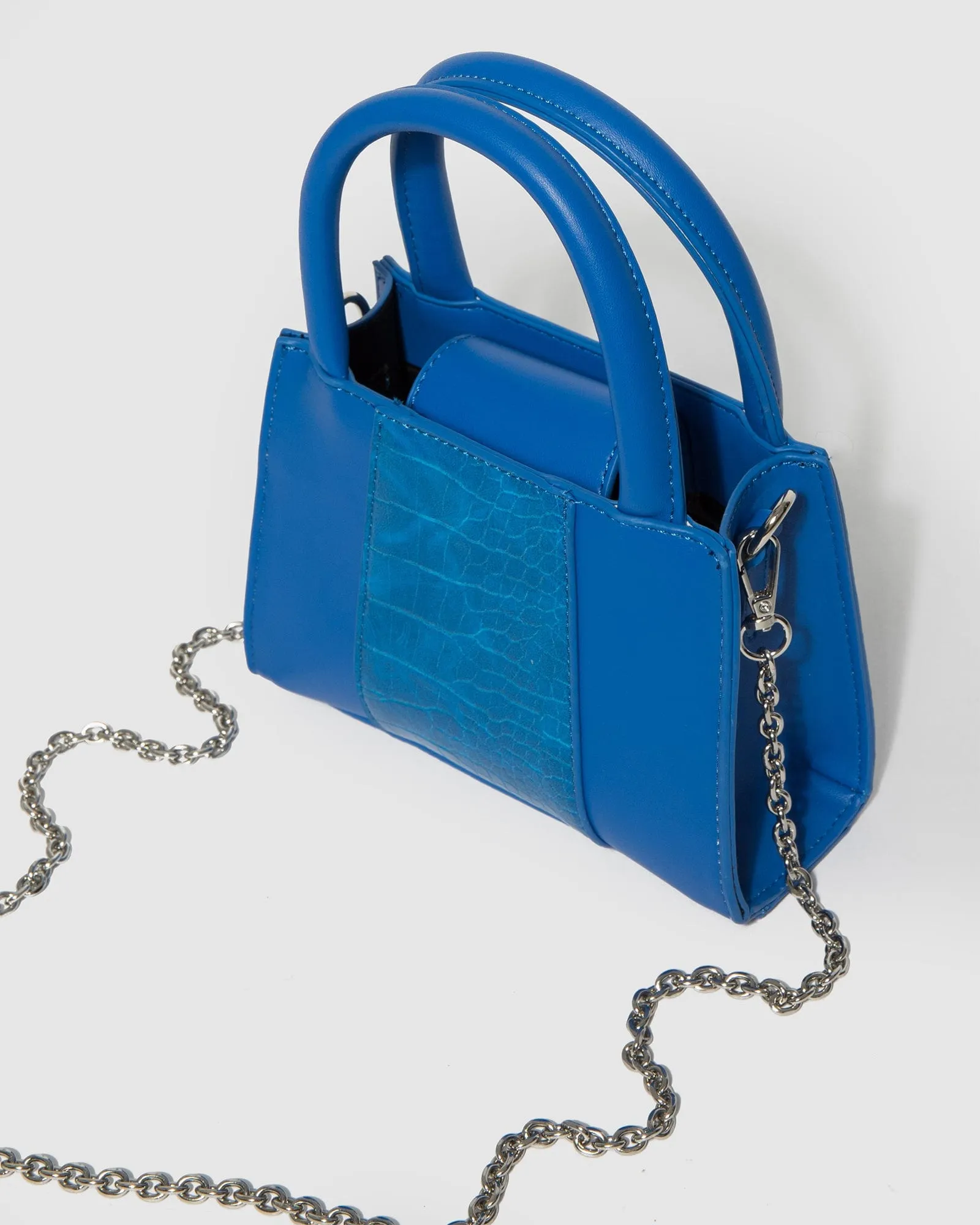 Blue Philippa Mini Panel Tote Bag