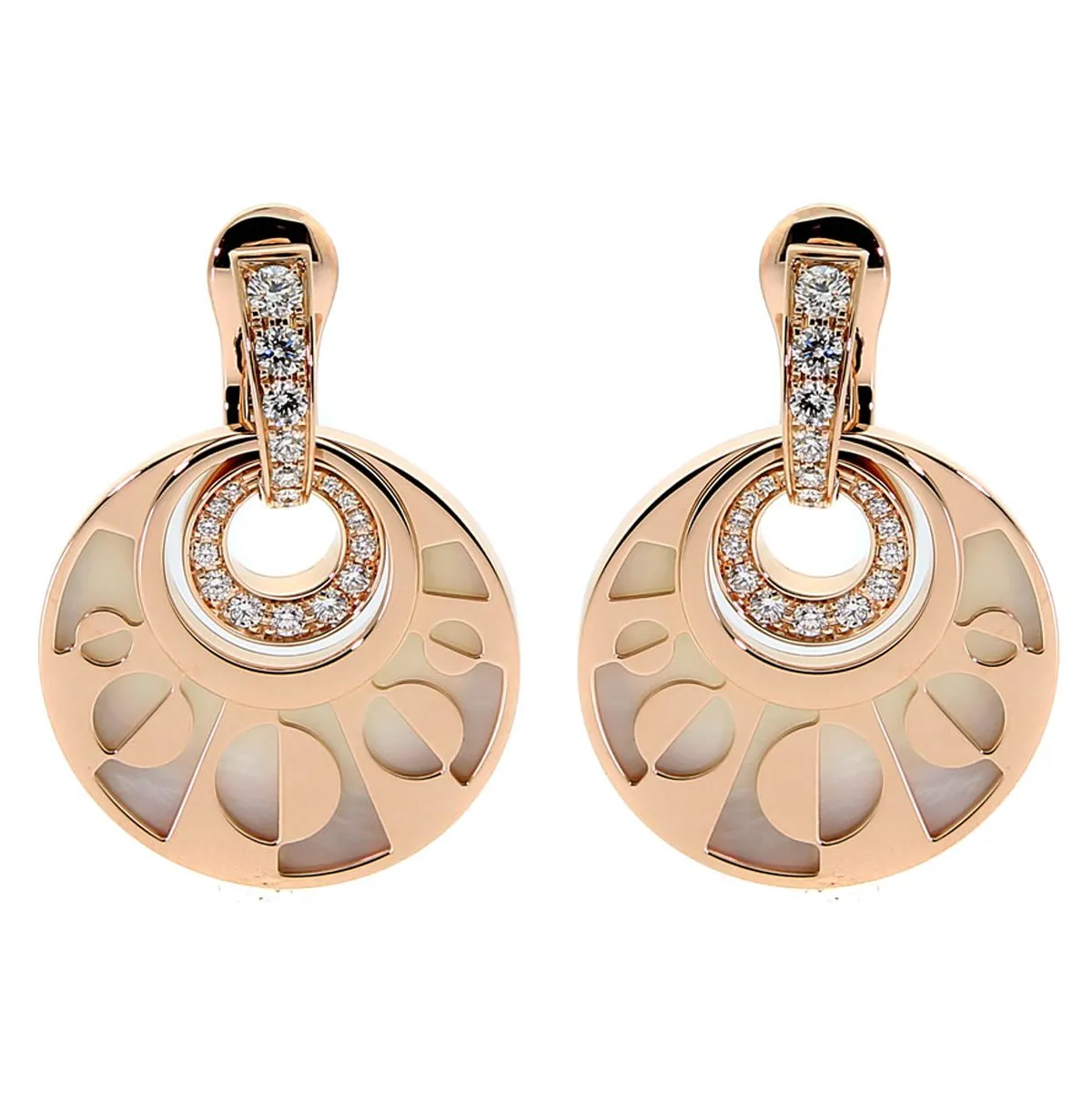 Bulgari Intarsio Rose Gold Diamond Earrings