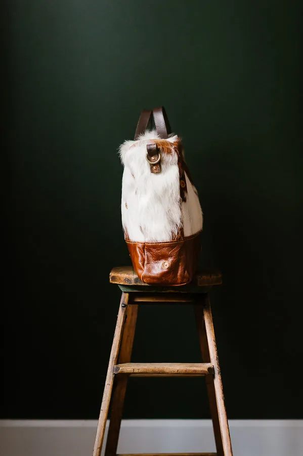 Cowhide Rug Messenger - Brown/White Deadstock