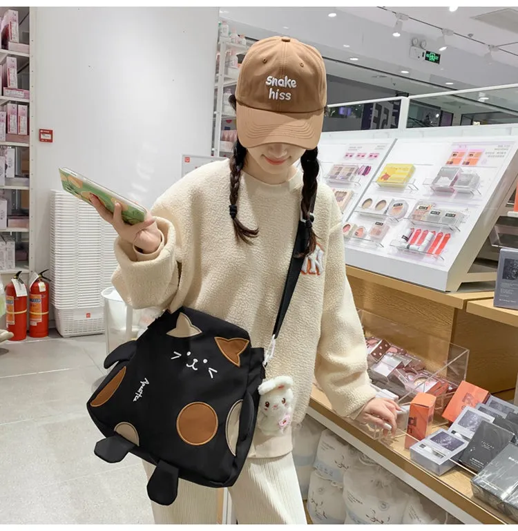 Cute Kitten Canvas Messenger Bag