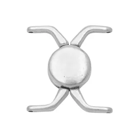Cymbal Magnetic Clasps for 11/0 Delica Beads, Kissamos, Round 17x17.5mm, Antiqued Silver Plated (1 Set)