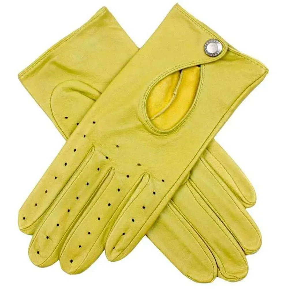 Dents Thuxton Hairsheep Leather Driving Gloves - Lime Green