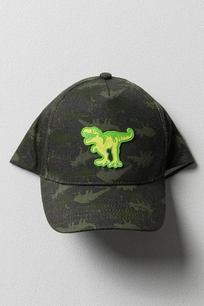 Dino Camo Peak Cap Green