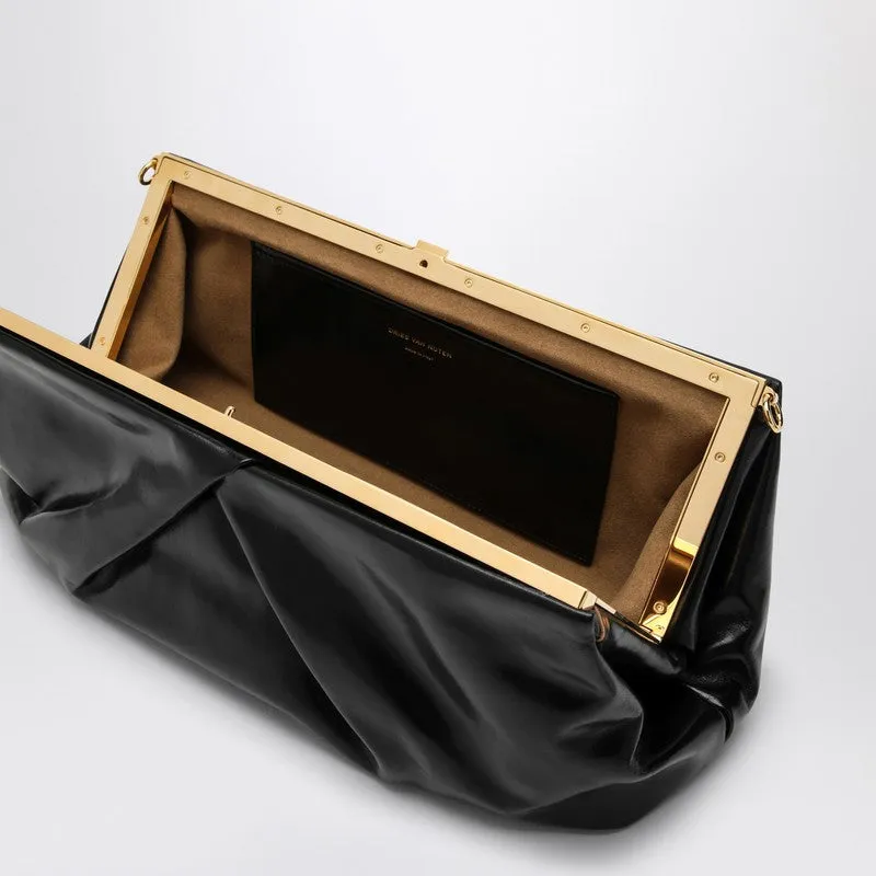 Dries Van Noten Black Leather Clutch Women