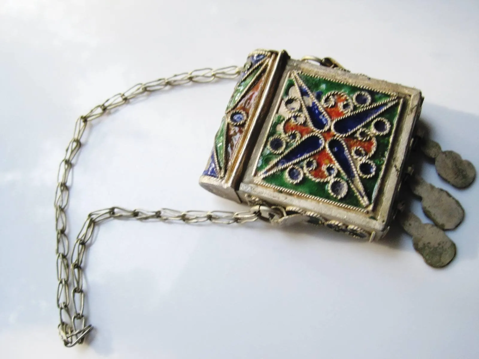 Enamel and Metal Koran Amulet Case Box