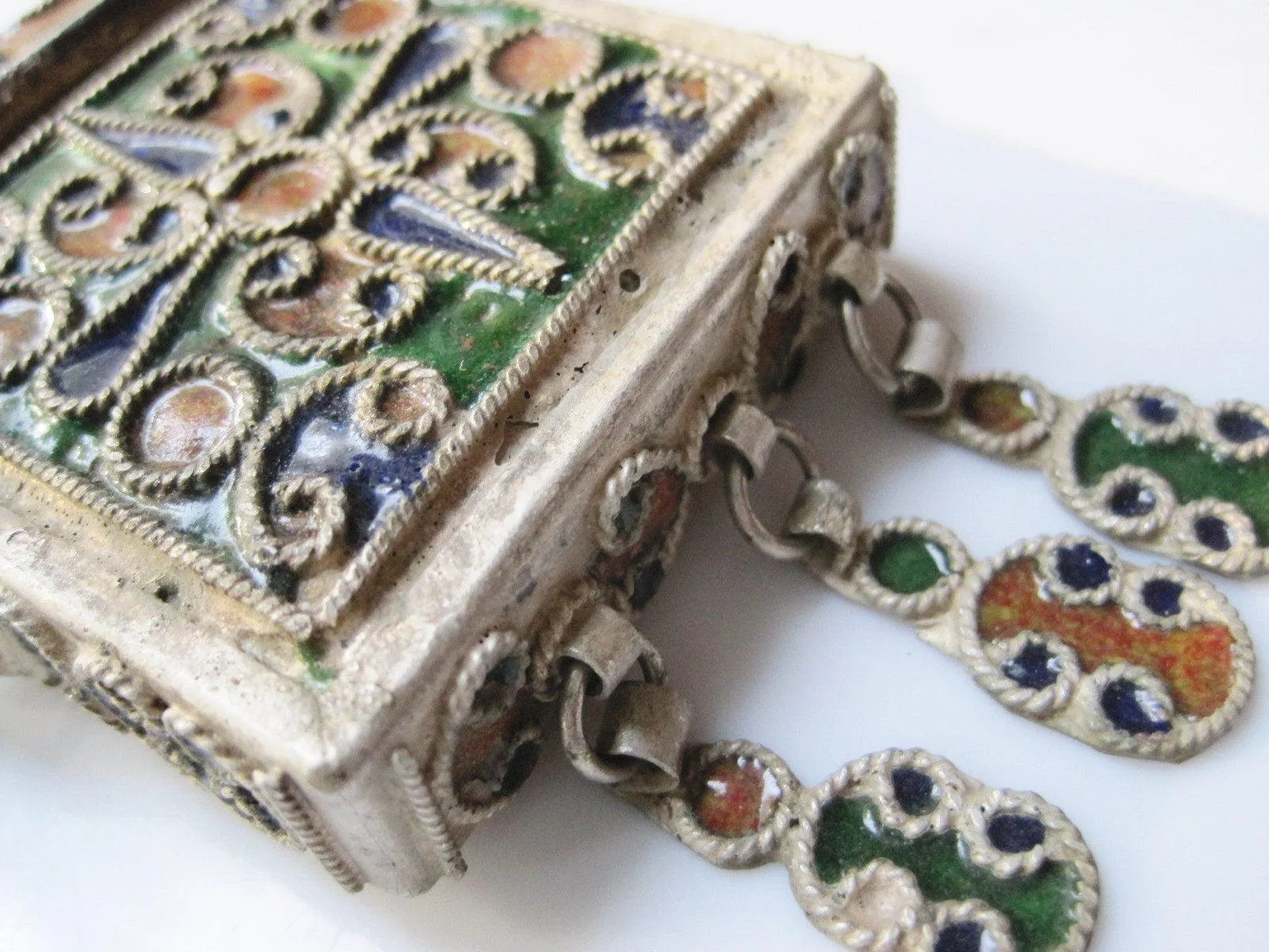 Enamel and Metal Koran Amulet Case Box