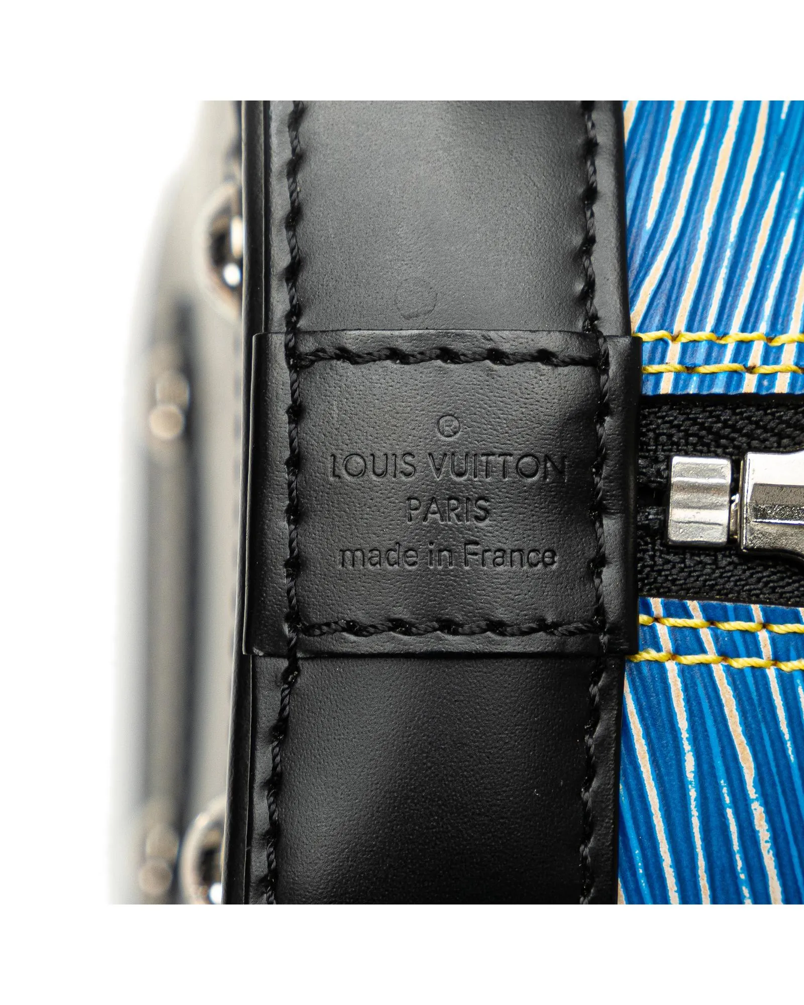 Epi Leather Alma BB with Rolled Handles and Top Zip Closure