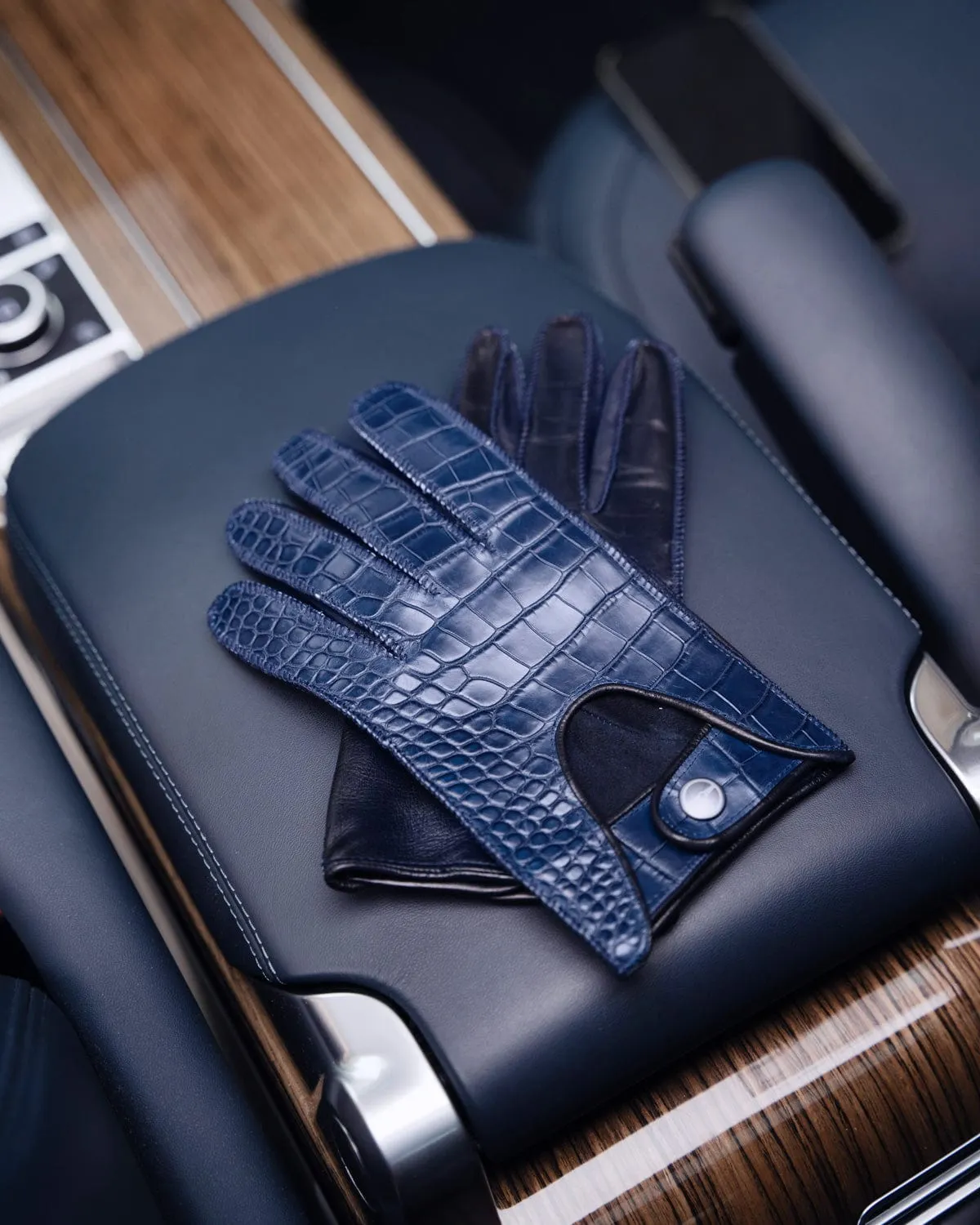 EXOTIC DRIVE - Leather Driving Gloves - Blue