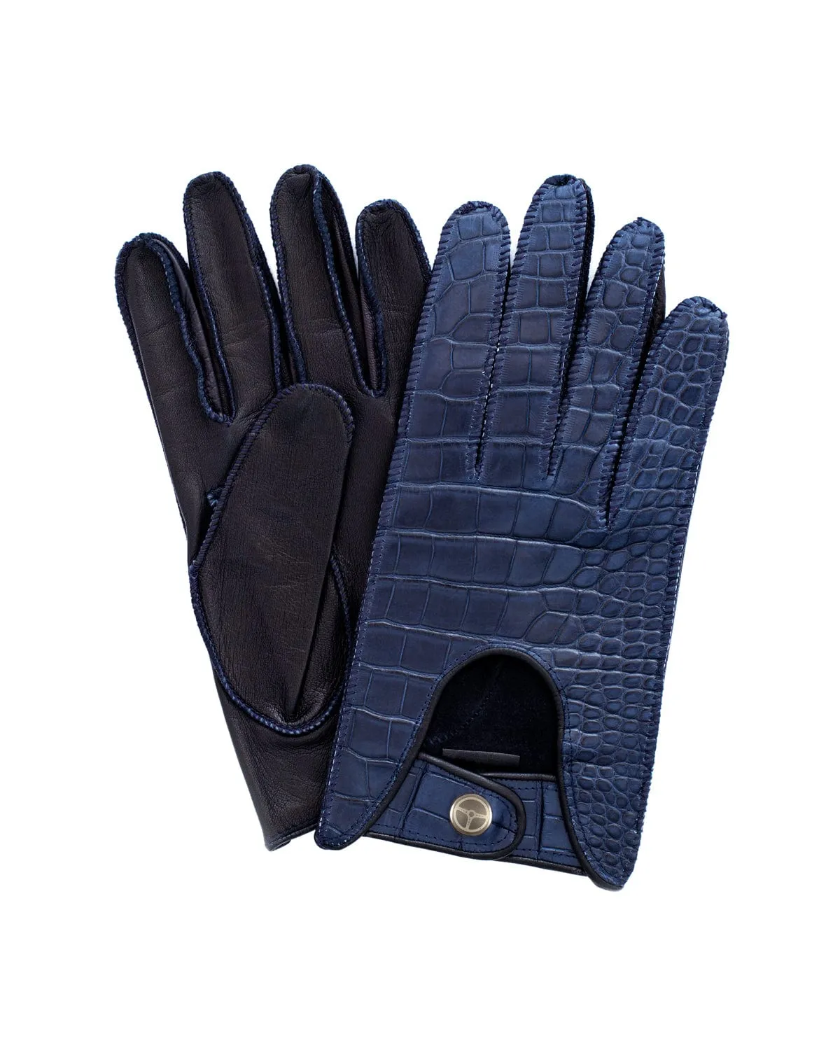 EXOTIC DRIVE - Leather Driving Gloves - Blue