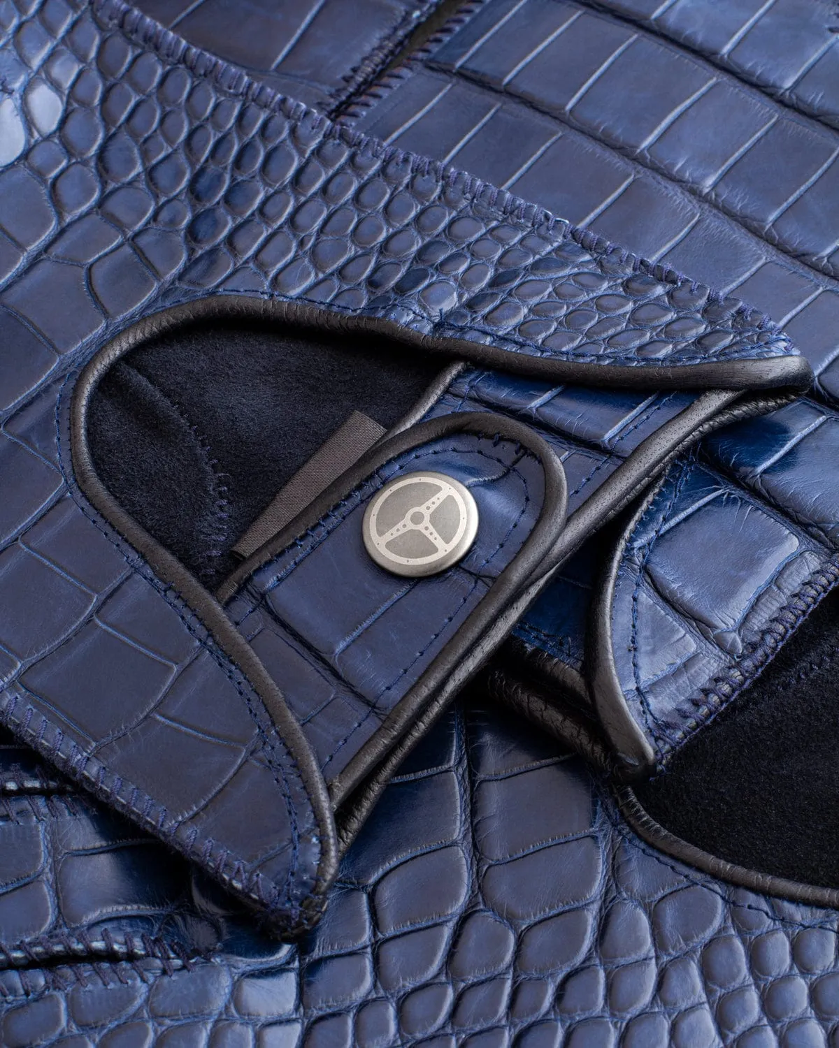 EXOTIC DRIVE - Leather Driving Gloves - Blue