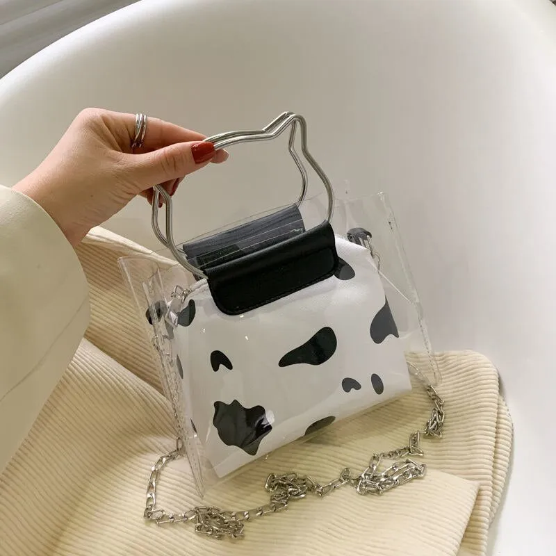 Handbag Transparent Bags Crossbody Bags for Women Shoulder Bag  Chain PU Leather Messenger Bags Fashion Purse Designer Bag