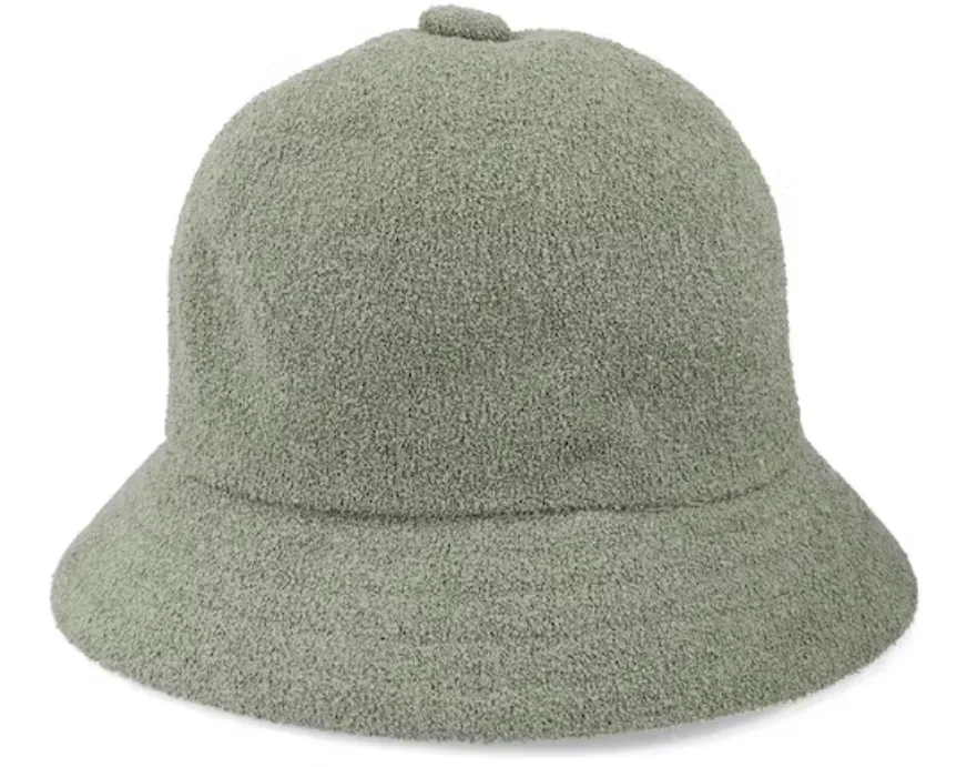Kangol Wool Casual Unisex Bucket Hat Warm Winter Autumn Cap - Oil Green