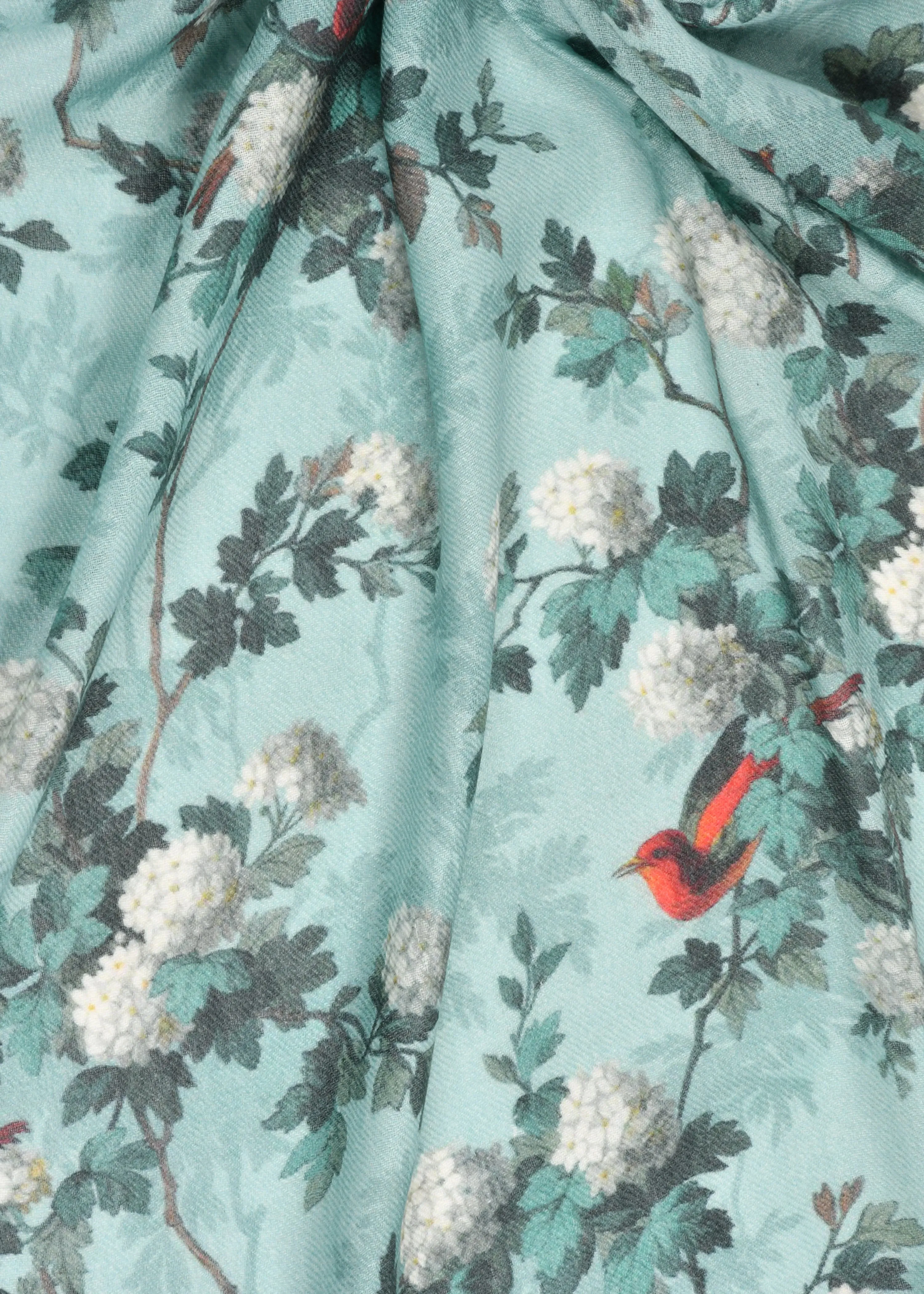 Kingfisher Dreams Print in Wool Silk