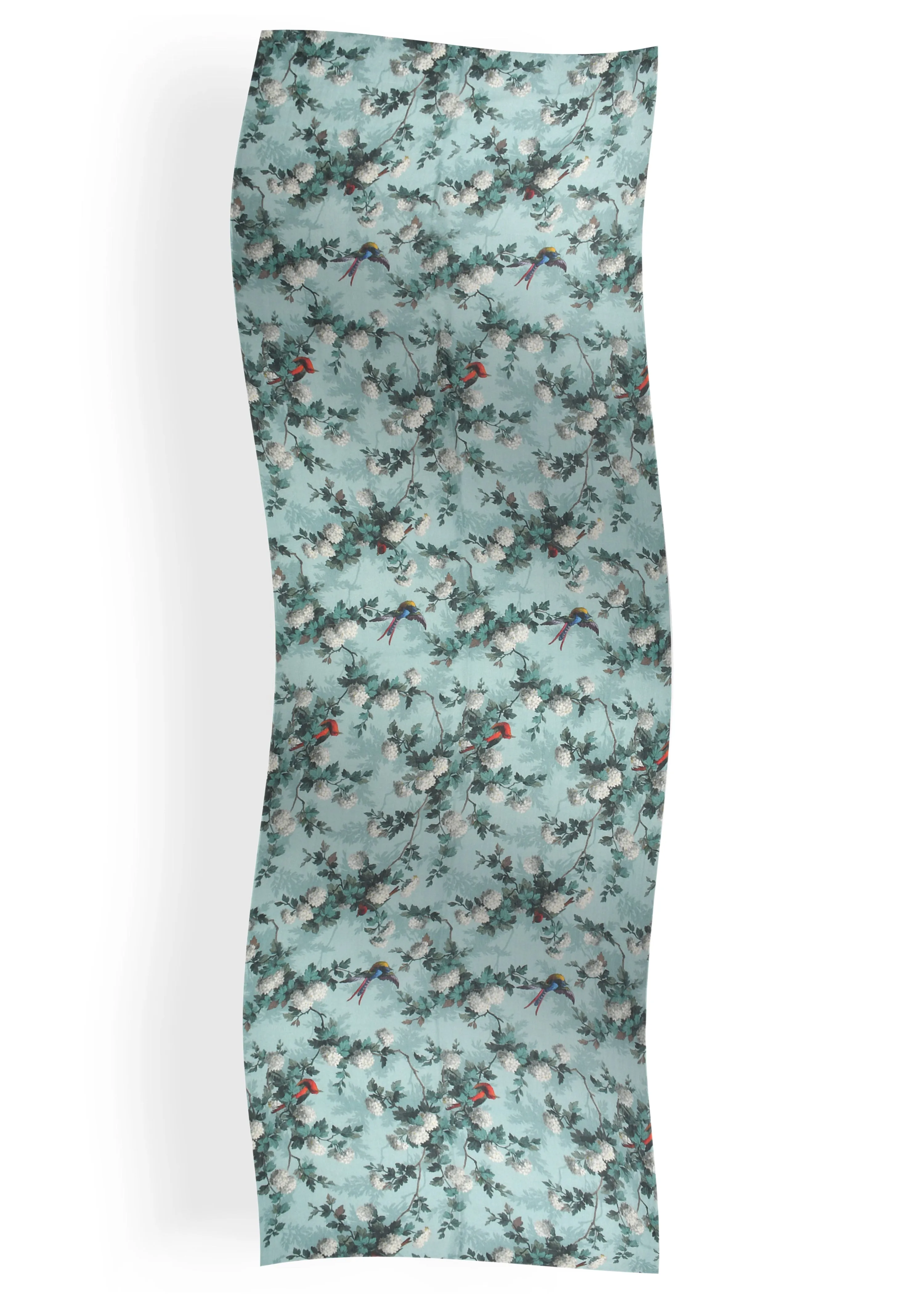 Kingfisher Dreams Print in Wool Silk