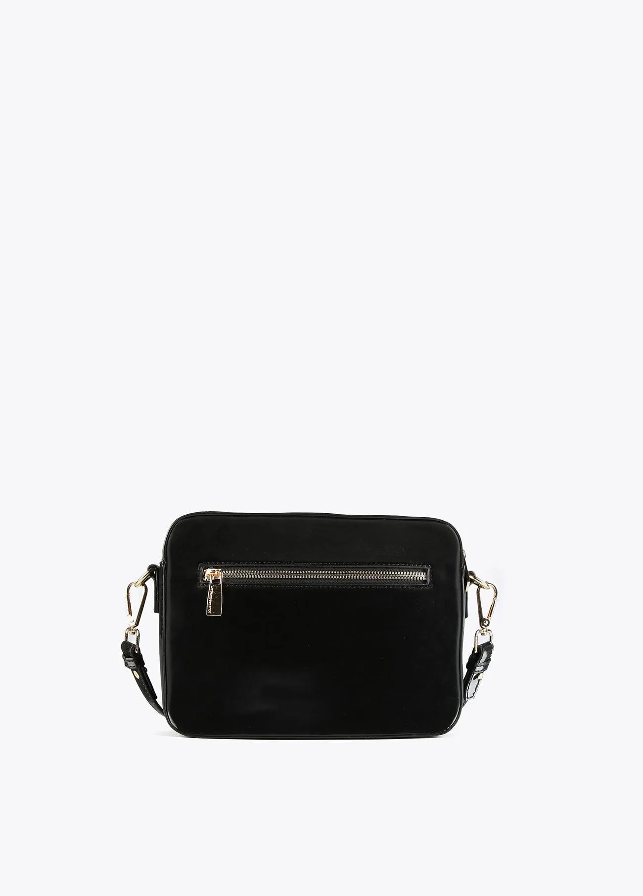 Laminated effect crossbody bag