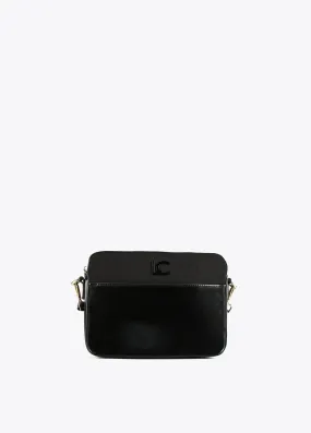 Laminated effect crossbody bag