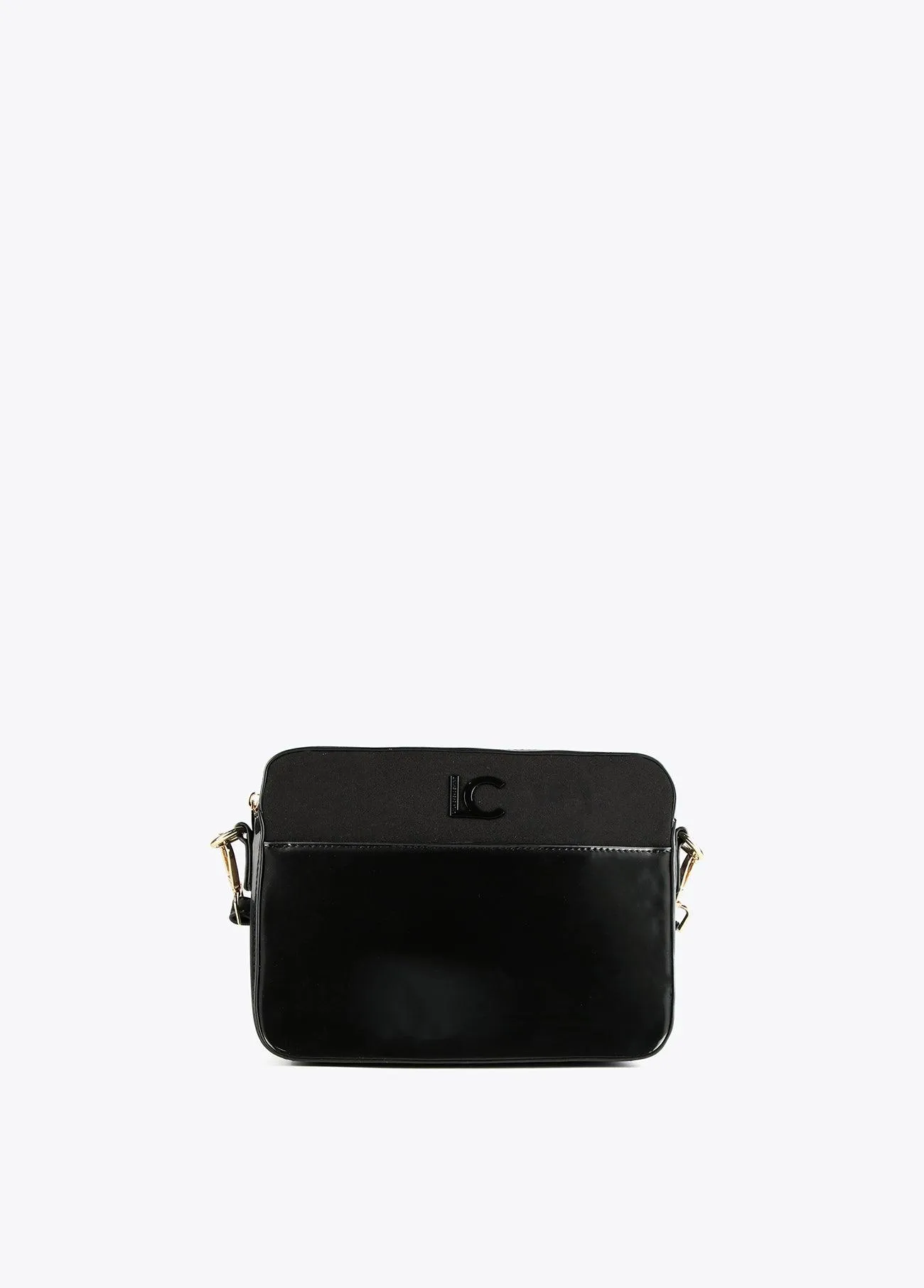 Laminated effect crossbody bag